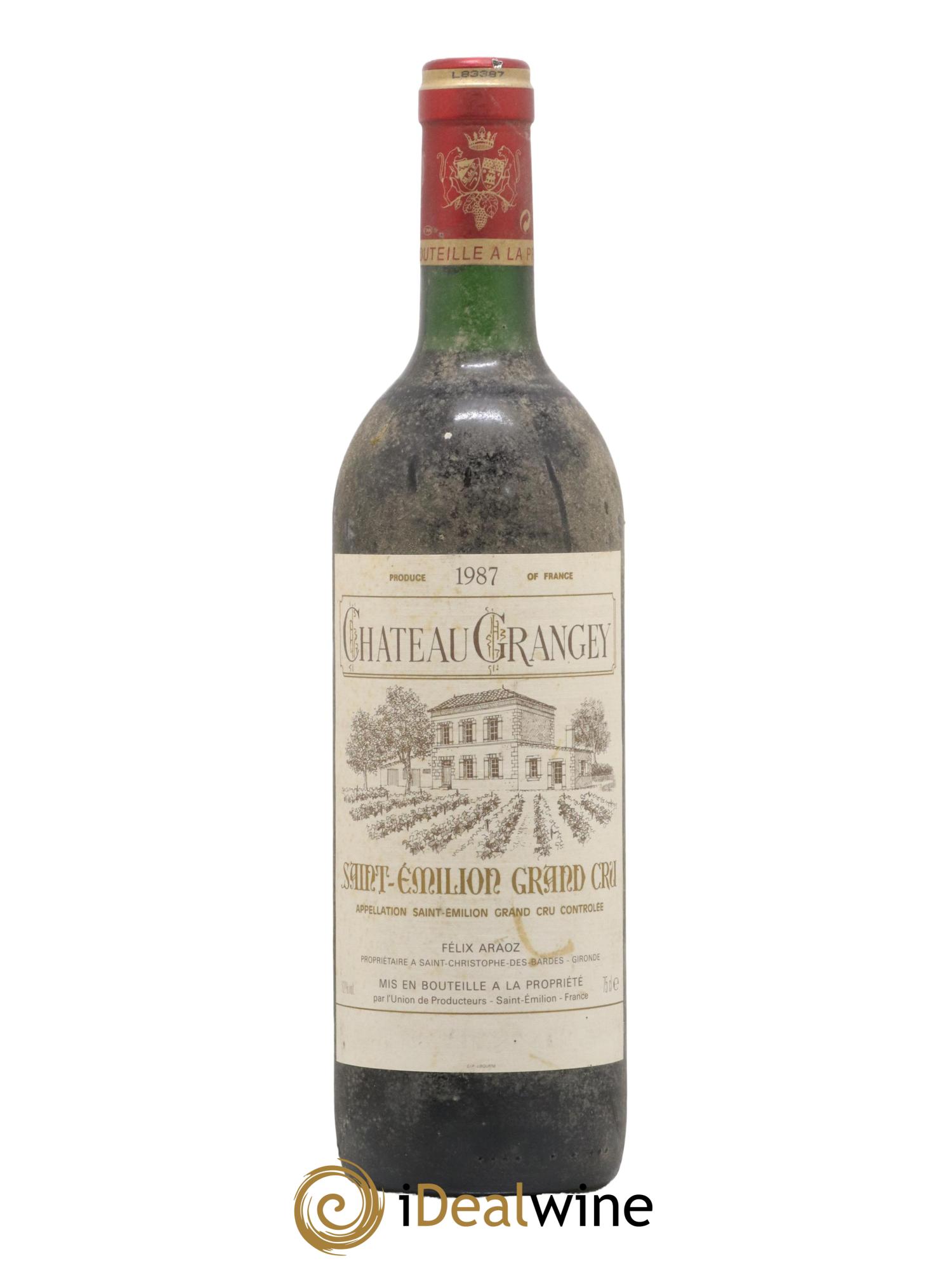 Saint-Émilion Grand Cru Chateau Grangey 1987 - Lot de 1 bouteille - 0
