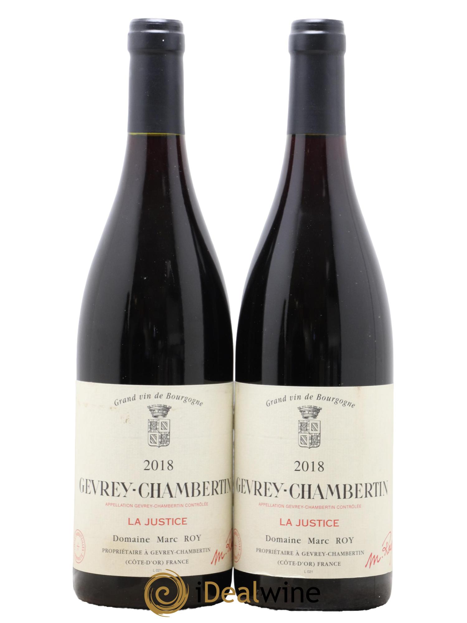 Gevrey-Chambertin La Justice Marc Roy 2018 - Lot de 2 bouteilles - 0
