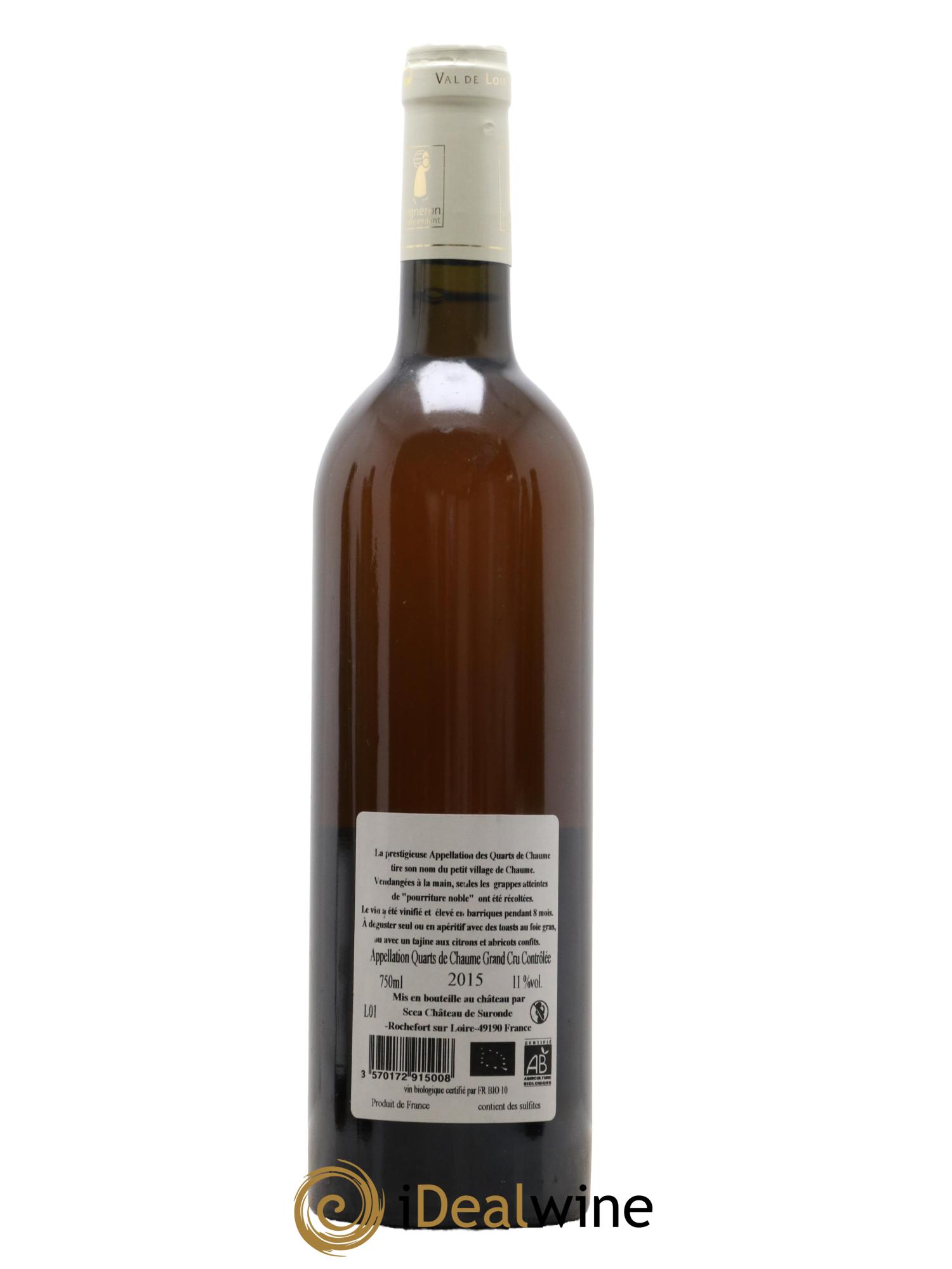 Quarts de Chaume Grains Nobles Château de Suronde  2015 - Lotto di 1 bottiglia - 1