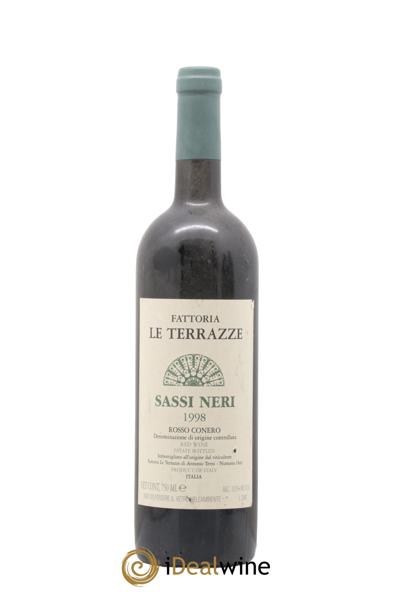 Italie Rosso Conero Riserva DOCG Sassi Neri Fattoria Le Terrazze 1998 - Lot de 1 bouteille - 0