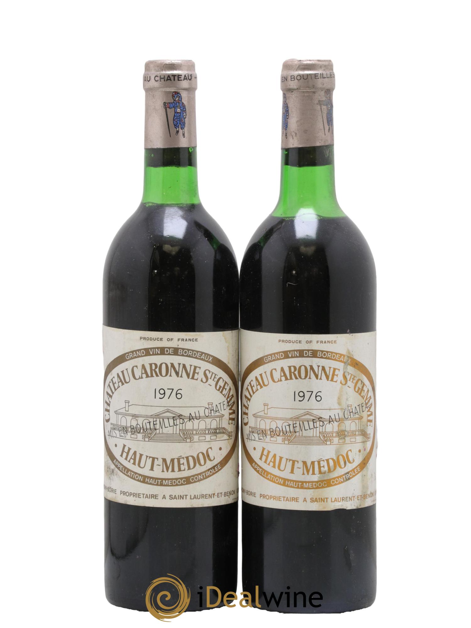 Château Caronne Sainte-Gemme Cru Bourgeois 1976 - Lot of 2 bottles - 0