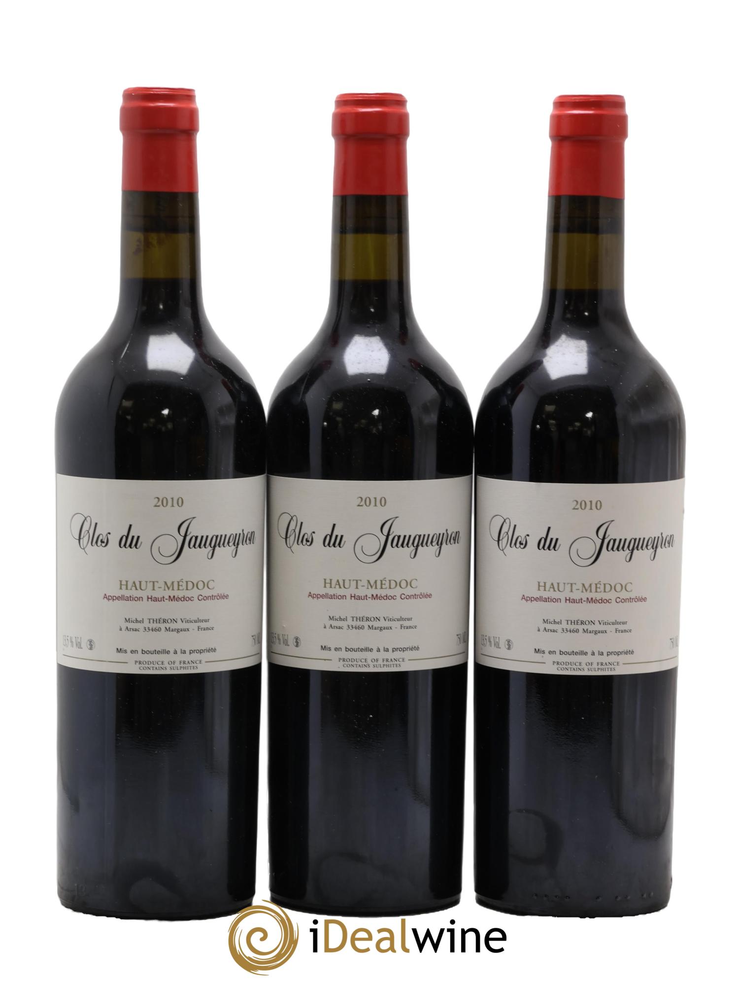 Clos du Jaugueyron 2010 - Lot of 3 bottles - 0