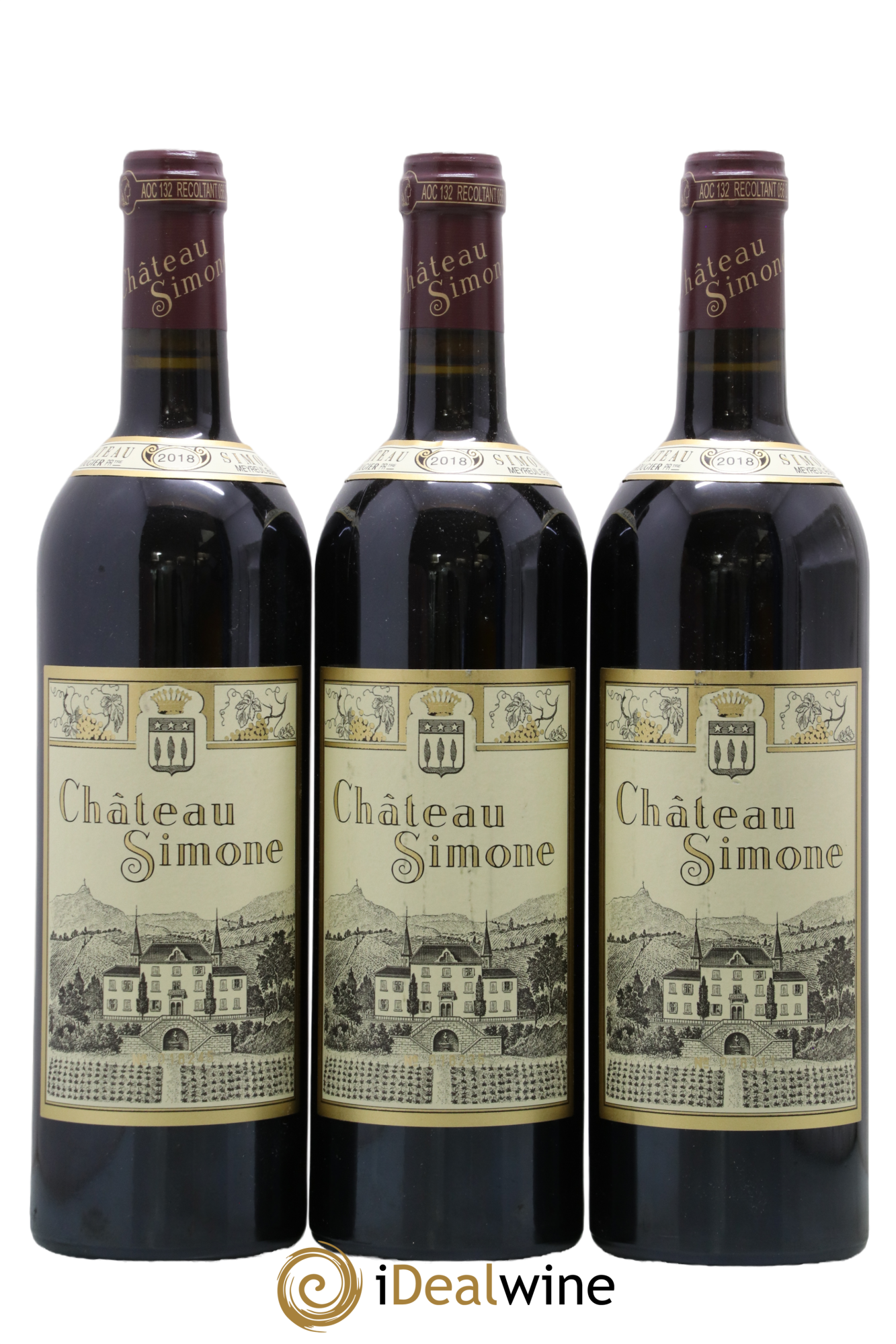 Palette Château Simone Famille Rougier 2018 - Lot of 3 bottles - 0
