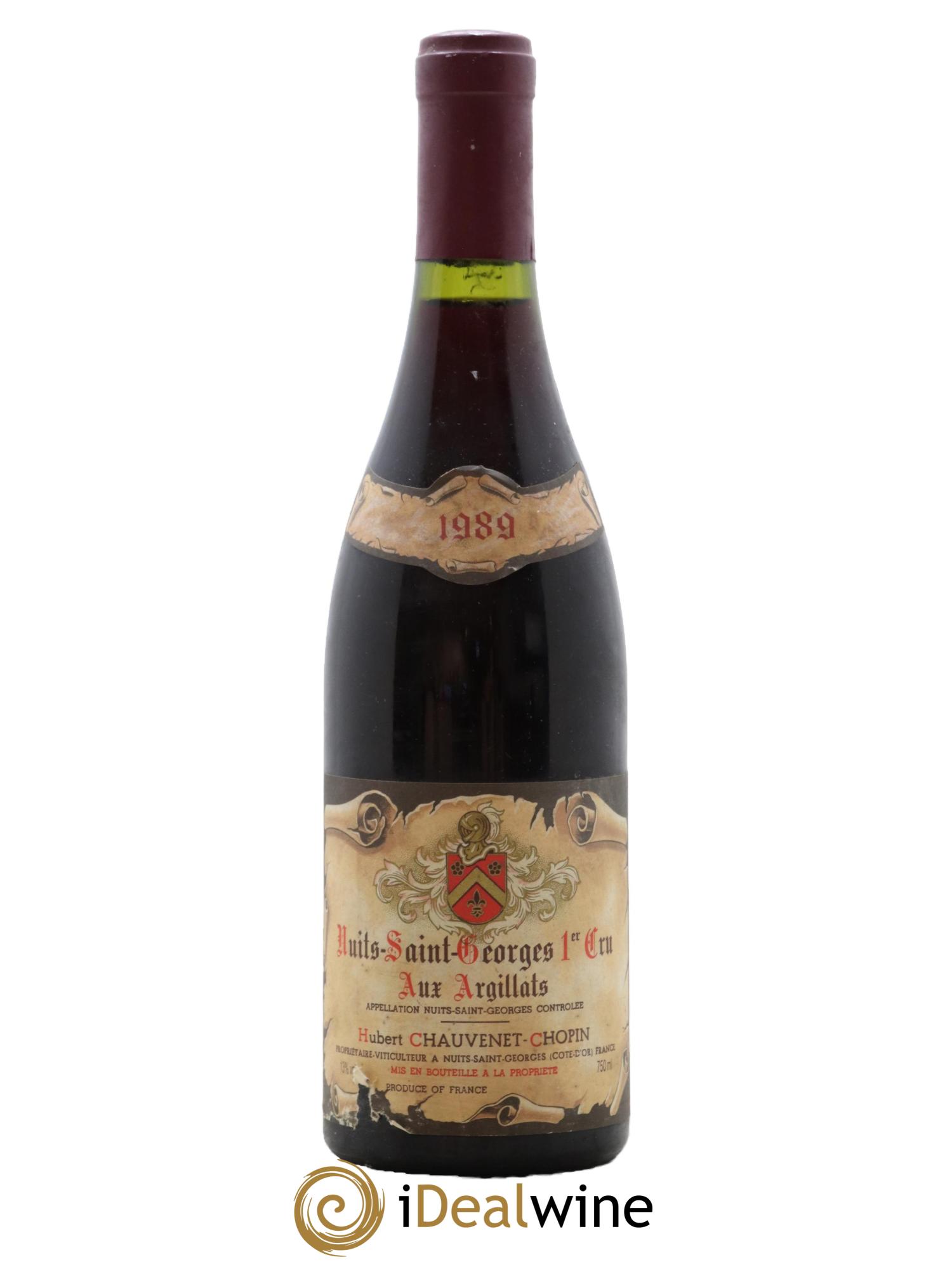 Nuits-Saint-Georges 1er Cru Aux Argillats Chauvenet-Chopin 1989 - Lot de 1 bouteille - 0