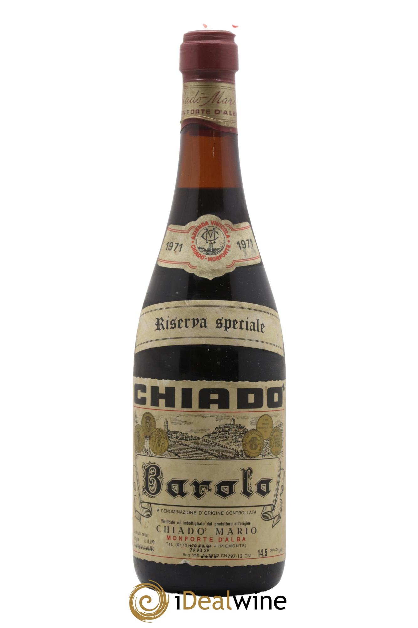 Barolo DOCG Riserva Speciale Mario Chiado 1971 - Posten von 1 Flasche - 0