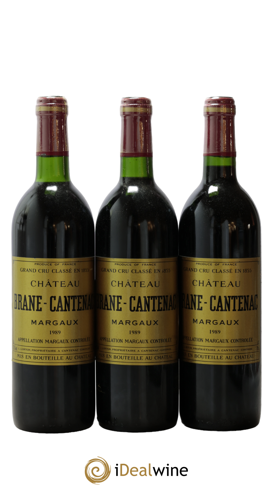 Château Brane Cantenac 2ème Grand Cru Classé 1989 - Lotto di 3 bottiglie - 0