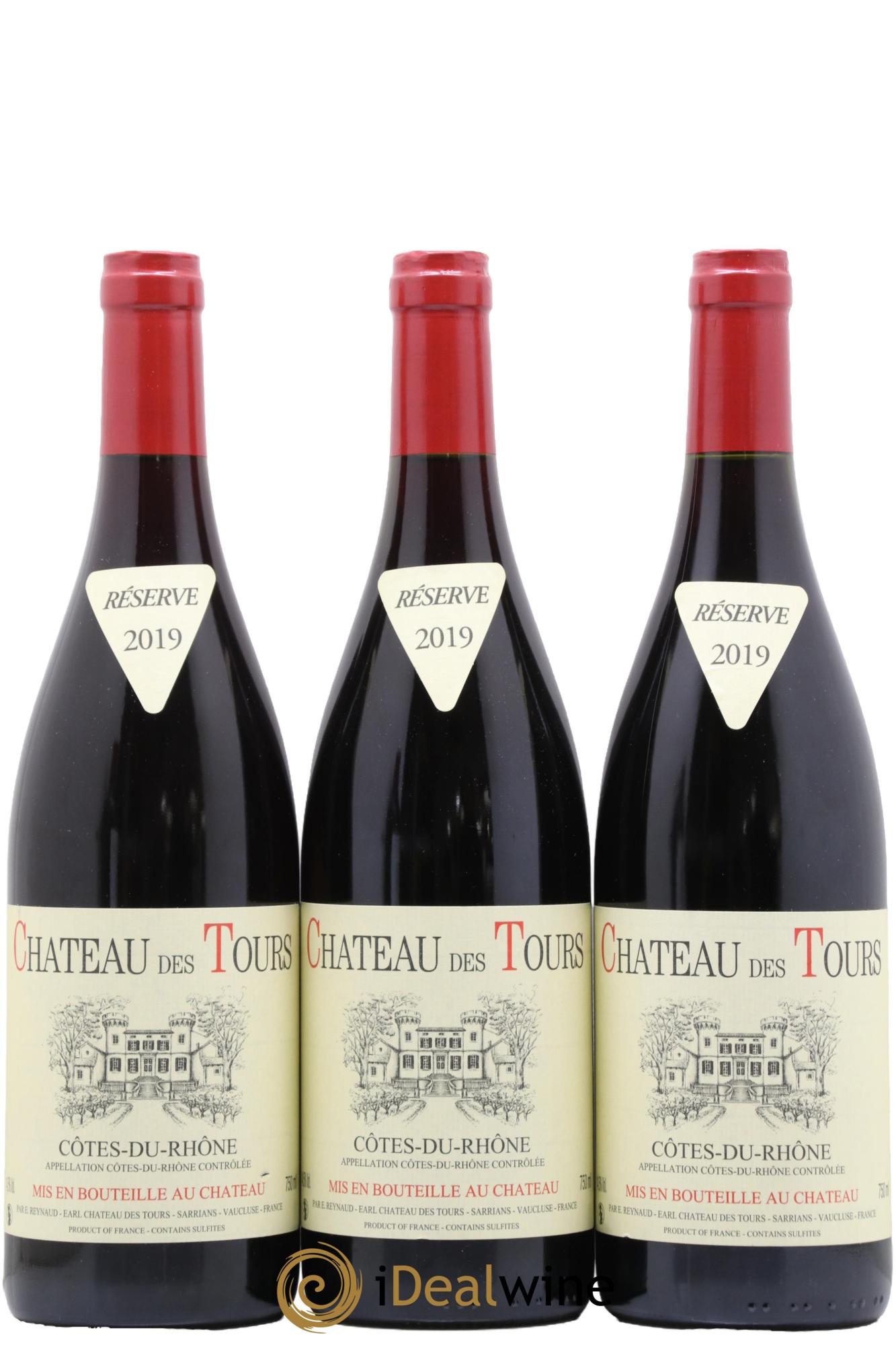 Côtes-du-Rhône Château des Tours Emmanuel Reynaud 2019 - Lot de 3 bouteilles - 0