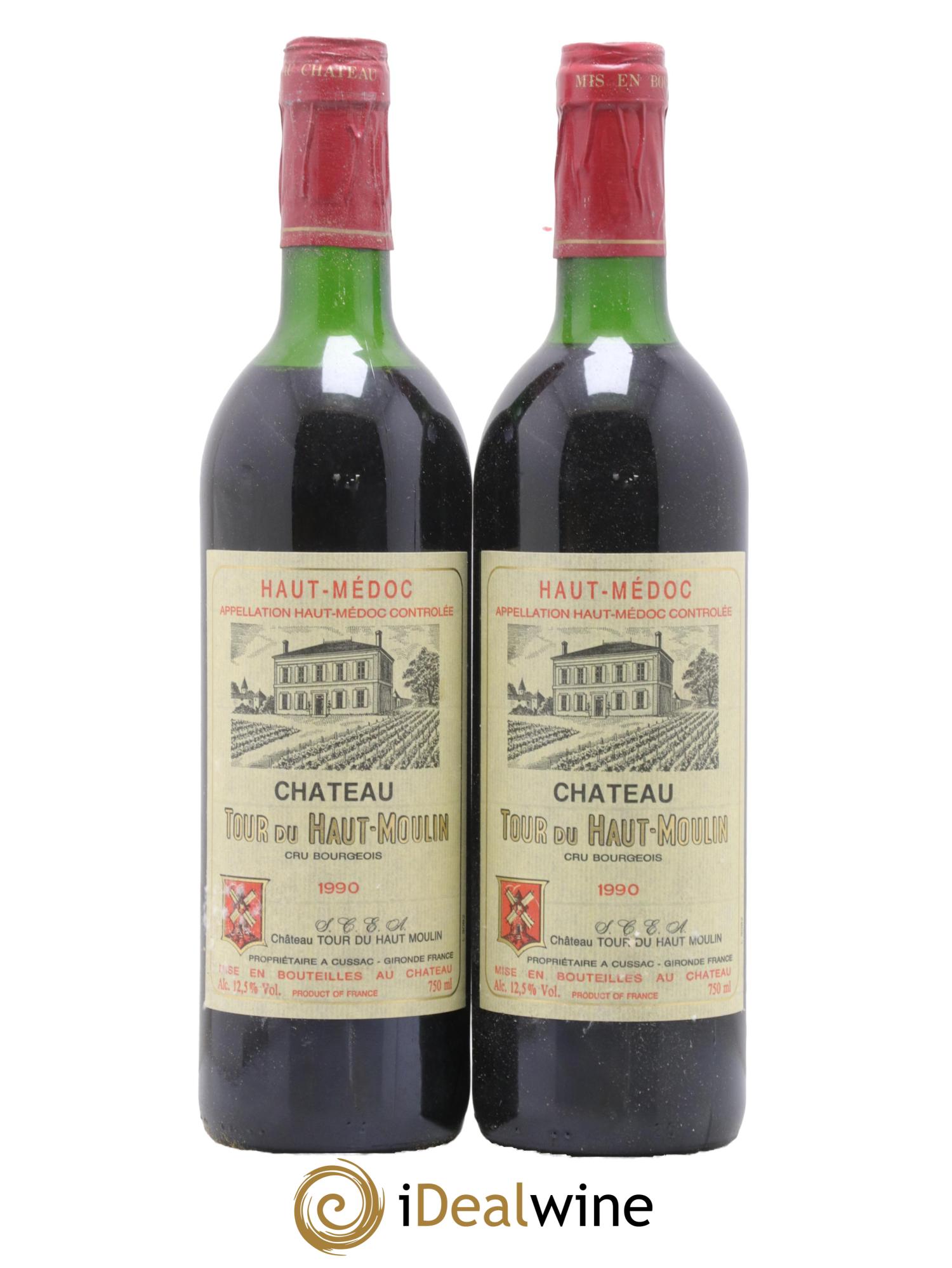Château Tour du Haut Moulin Cru Bourgeois 1990 - Lot de 2 bouteilles - 0