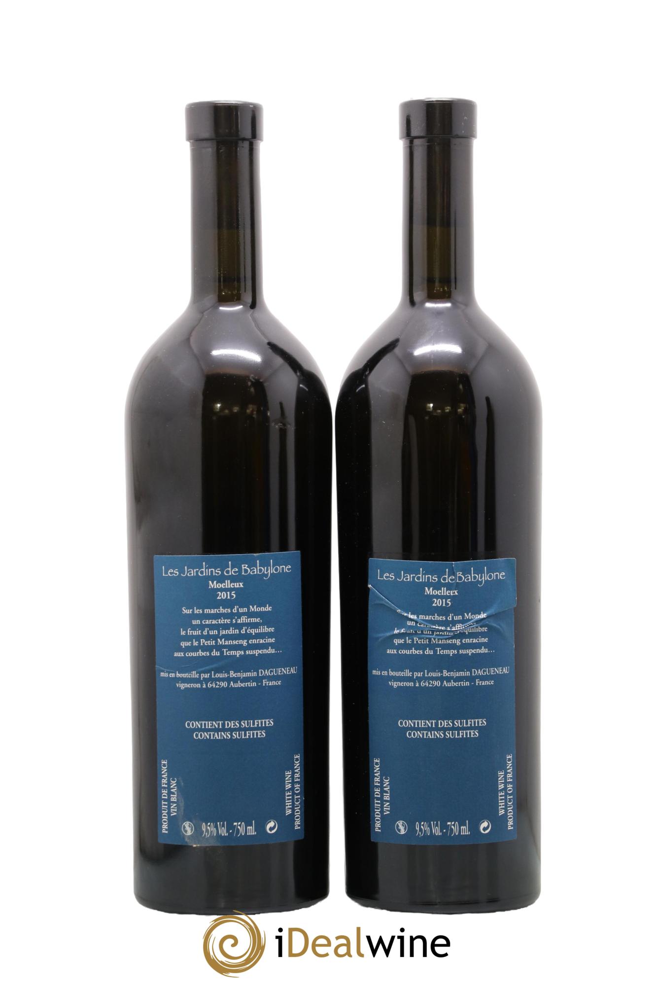 Vin de France (anciennement Jurançon) Jardins de Babylone Didier Dagueneau 2015 - Lot of 2 bottles - 1