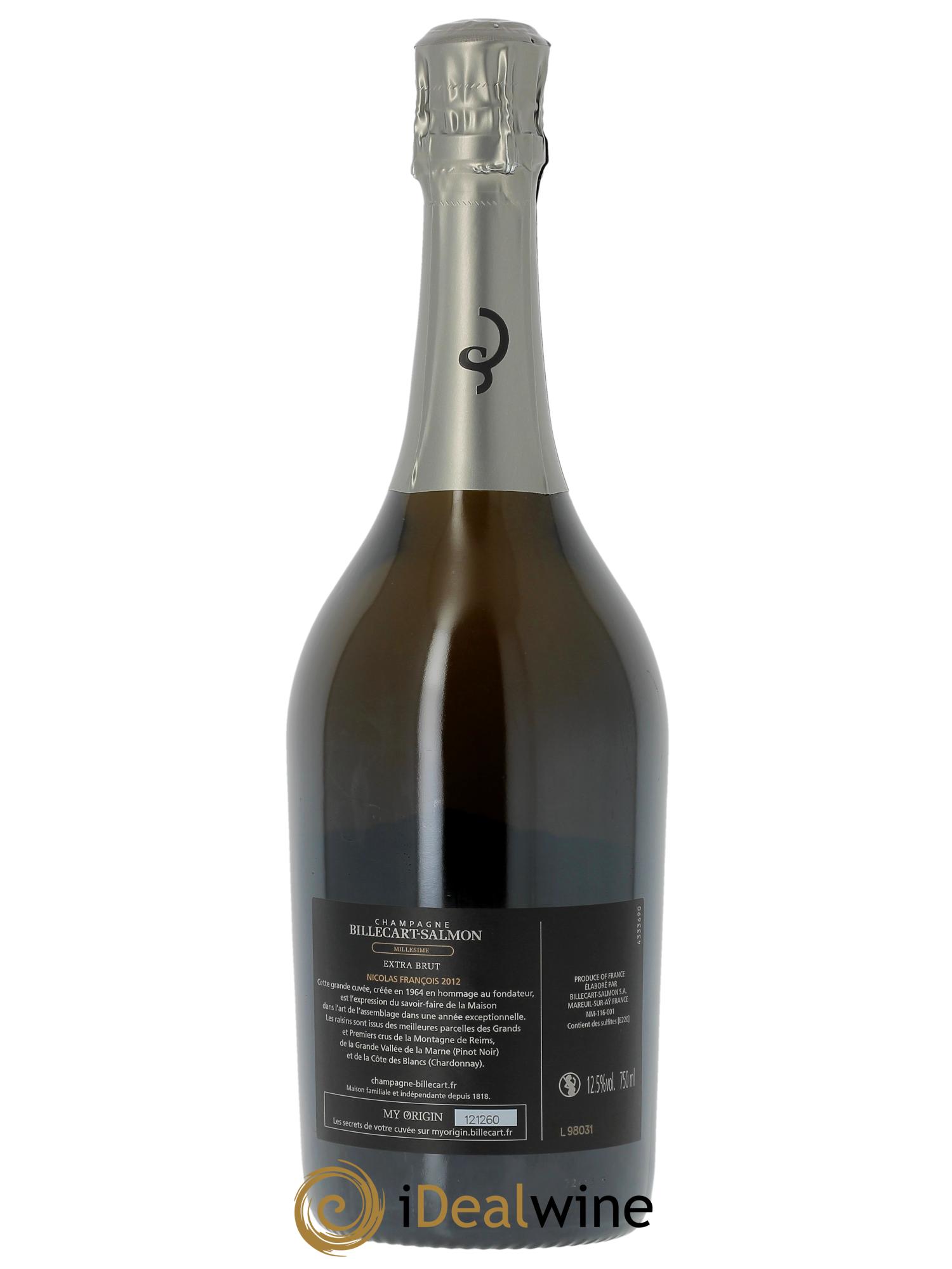 Brut Nicolas François Billecart Billecart-Salmon 2012 - Lot de 1 bouteille - 1