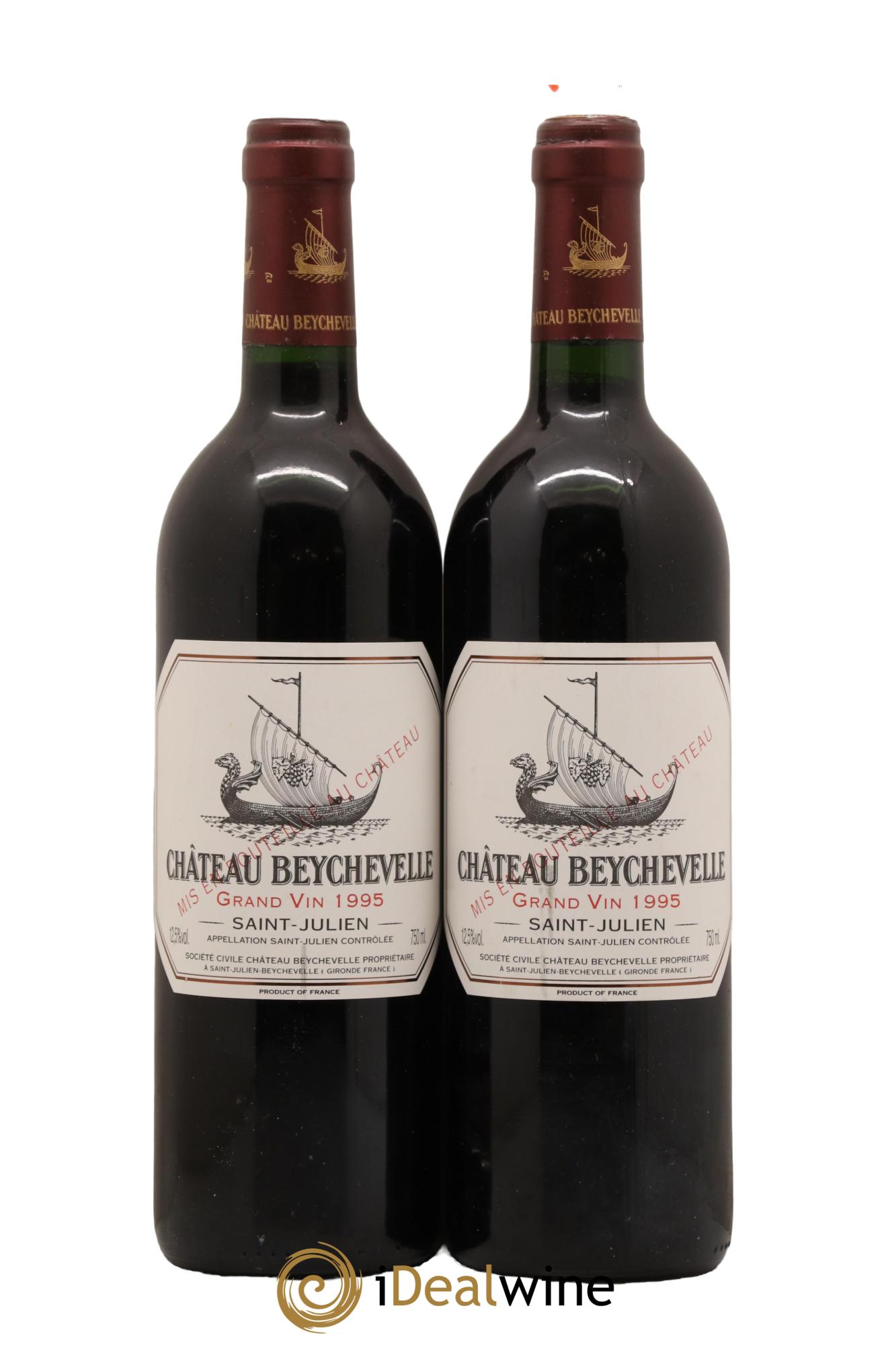 Château Beychevelle 4ème Grand Cru Classé 1995 - Lot de 2 bouteilles - 0