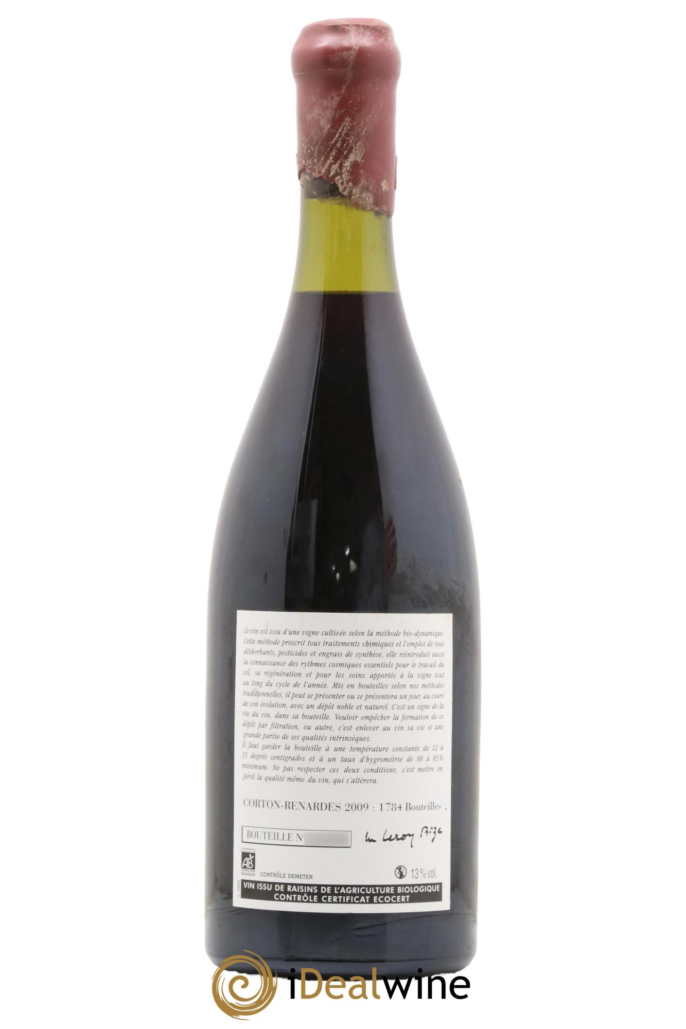 Corton Grand Cru Les Renardes Leroy (Domaine) 2009 - Lot de 1 bouteille - 1