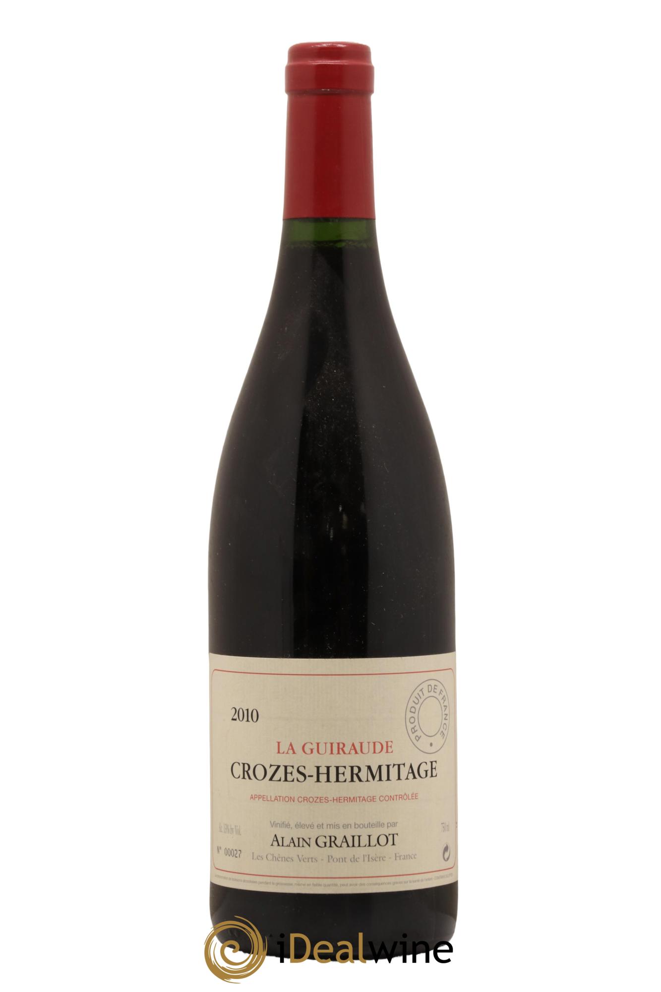 Crozes-Hermitage La Guiraude Domaine Graillot 2010 - Lot de 1 bouteille - 0
