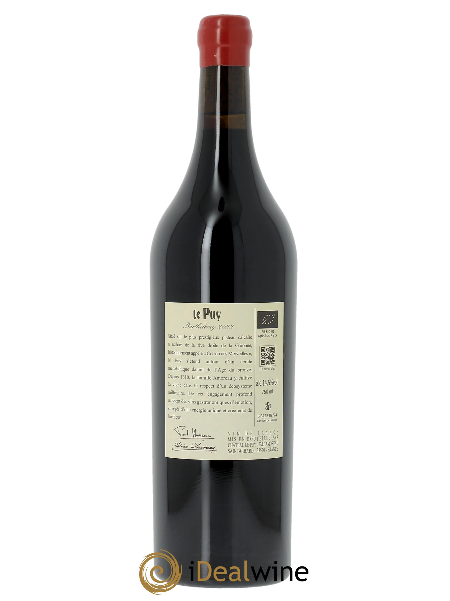 Le Puy - Cuvée Barthélemy  2022 - Lot de 1 bouteille - 1