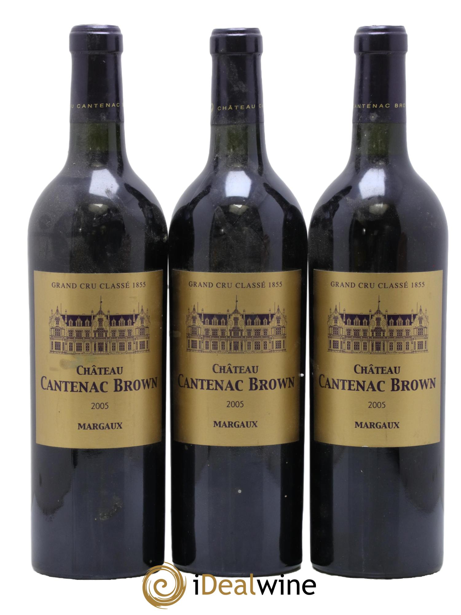 Château Cantenac Brown 3ème Grand Cru Classé 2005 - Lot of 3 bottles - 0
