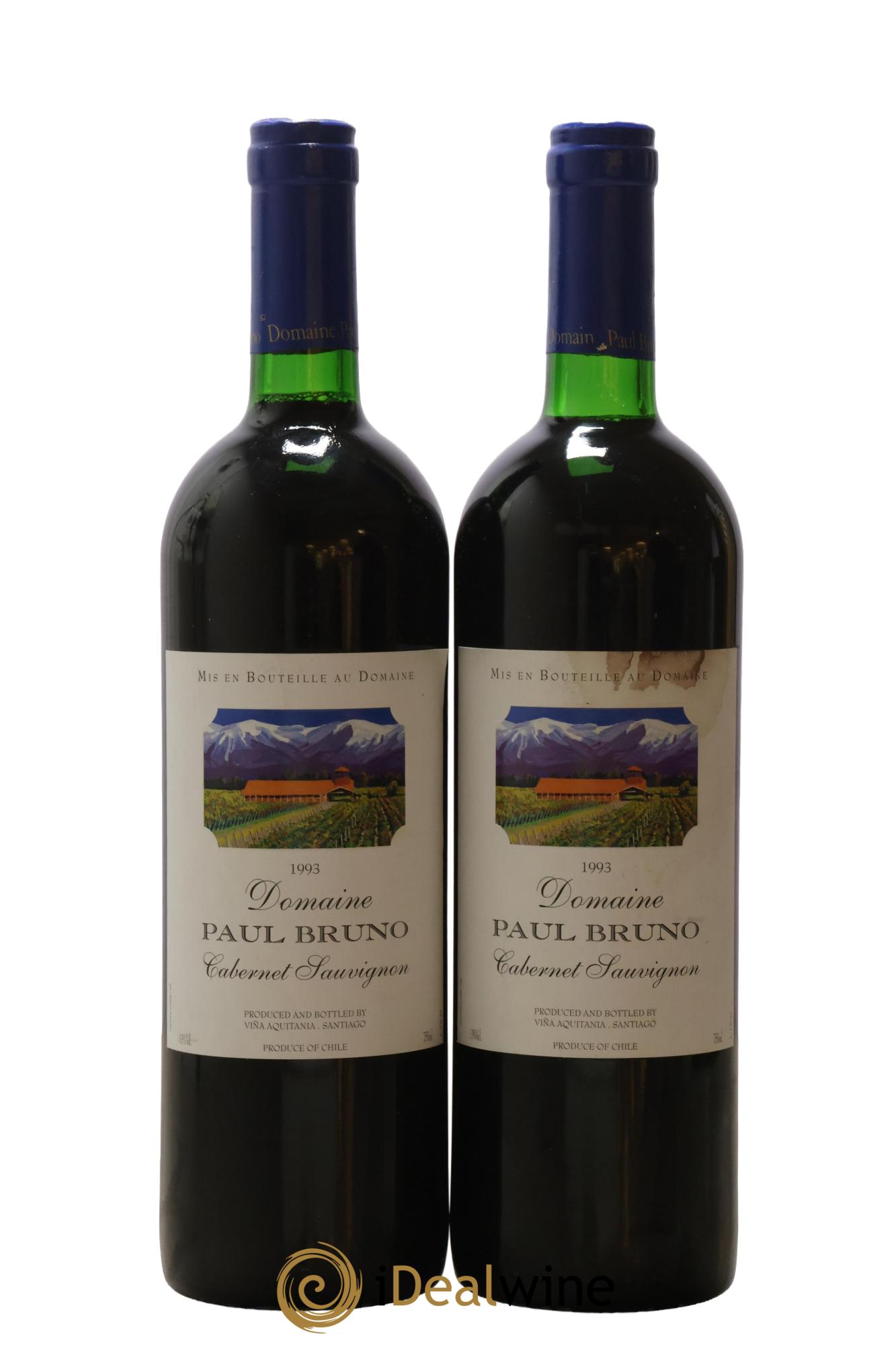 Chili Valle Del Maipo Cabernet Sauvignon Domaine Paul Bruno 1993 - Lot of 2 bottles - 0