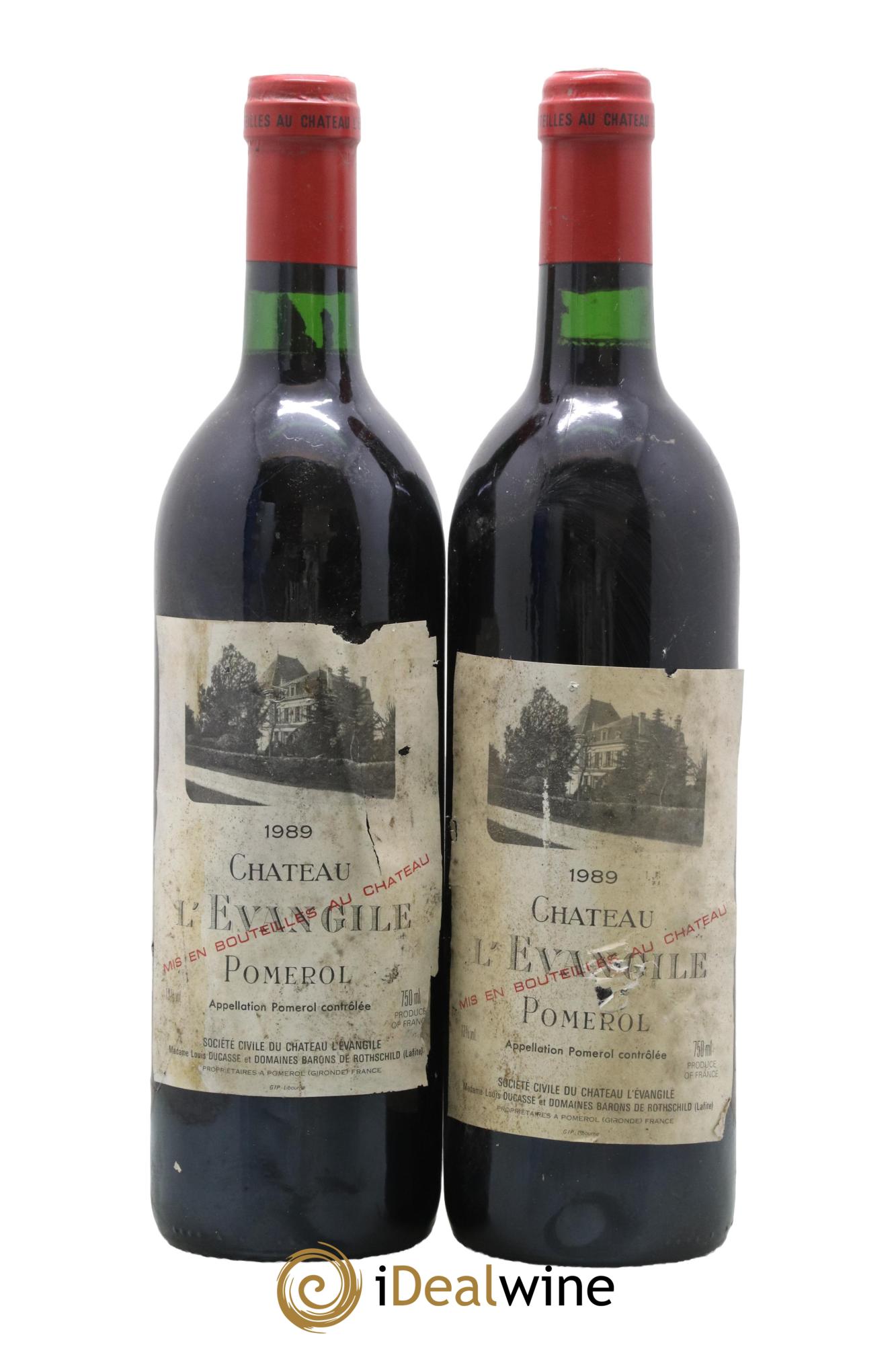 Château l' Évangile 1989 - Lot de 2 bouteilles - 0