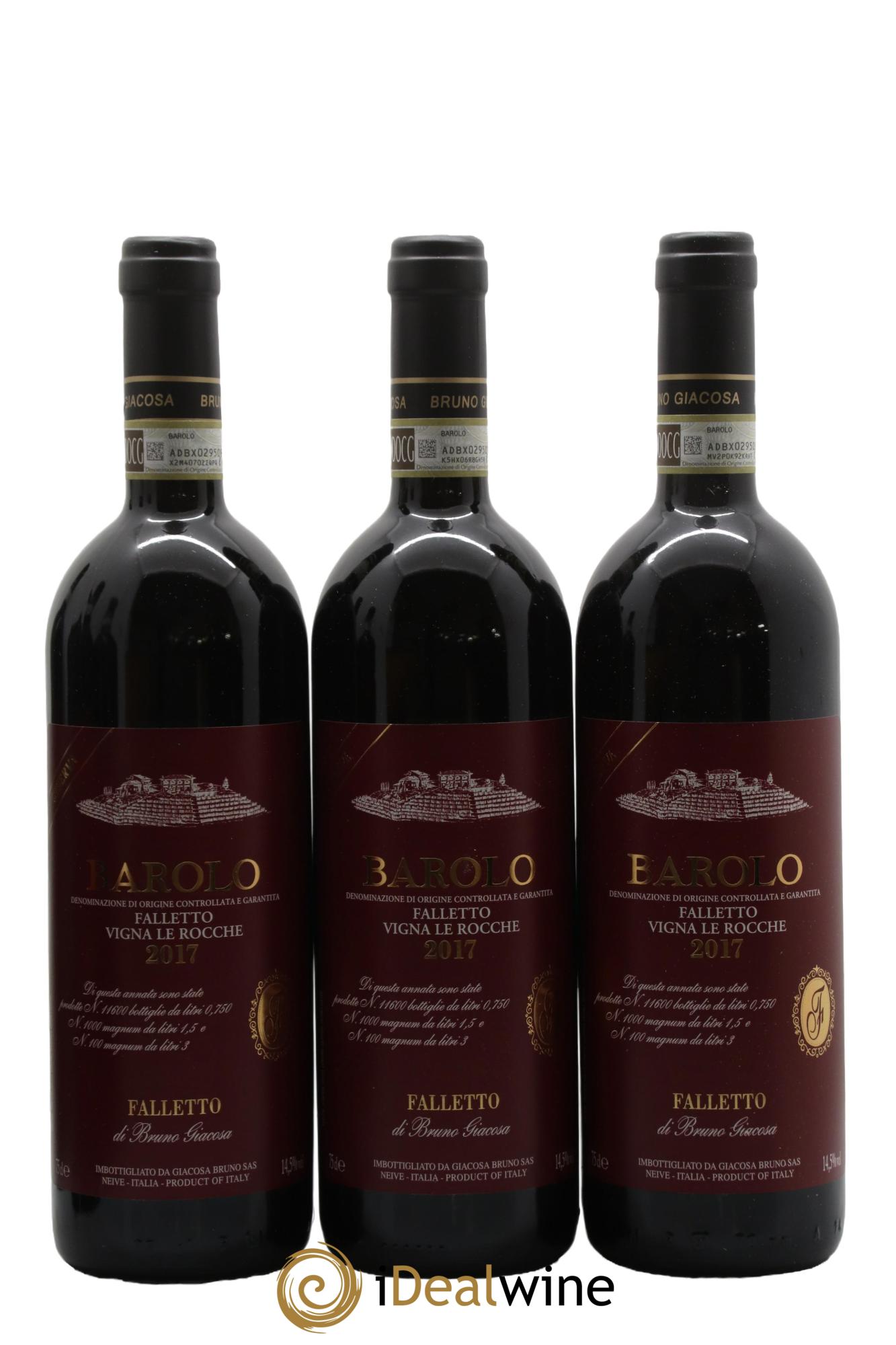 Barolo DOCG Riserva Le Rocche del Falletto Falletto - Bruno Giacosa  2017 - Lot de 6 bouteilles - 1