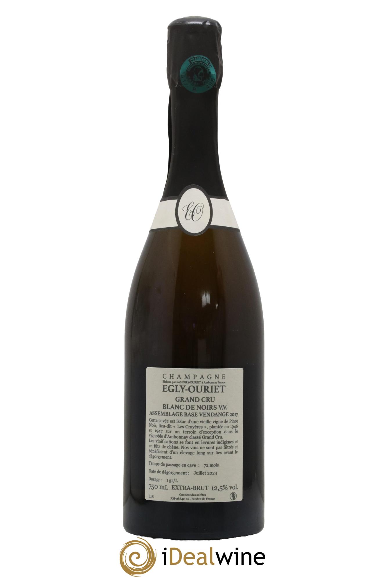 Blanc de Noirs Les Crayères Vieilles vignes Egly-Ouriet - Lot of 1 bottle - 1