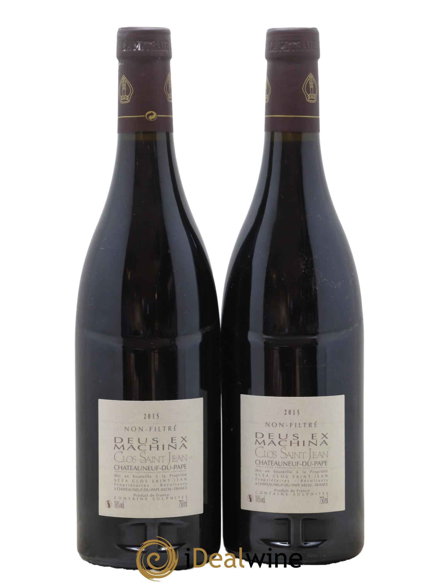 Châteauneuf-du-Pape Clos Saint-Jean Deus Ex Machina Pascal et Vincent Maurel 2015 - Lot de 2 bouteilles - 1