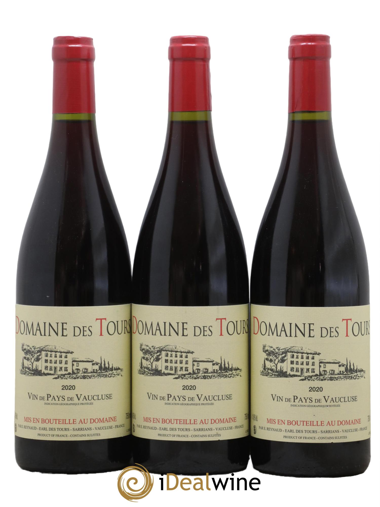 Vaucluse (Vin de Pays de Vaucluse) Domaine des Tours Emmanuel Reynaud 2020 - Lot de 3 bouteilles - 0