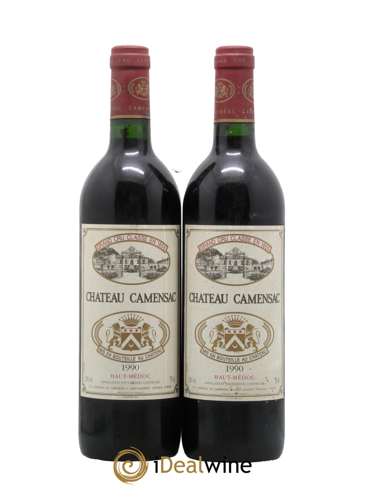 Château Camensac 5ème Grand Cru Classé 1990 - Lot de 2 bouteilles - 0