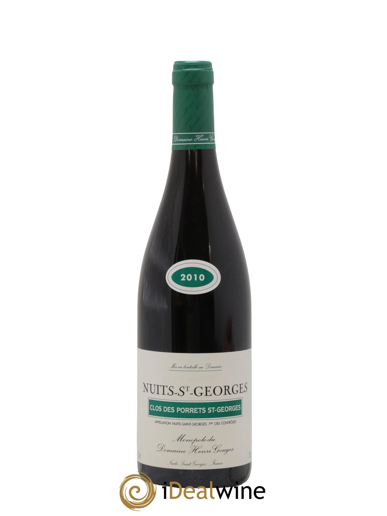 Nuits-Saint-Georges 1er Cru Clos des Porrets St Georges Henri Gouges 2010 - Lot de 1 bouteille - 0