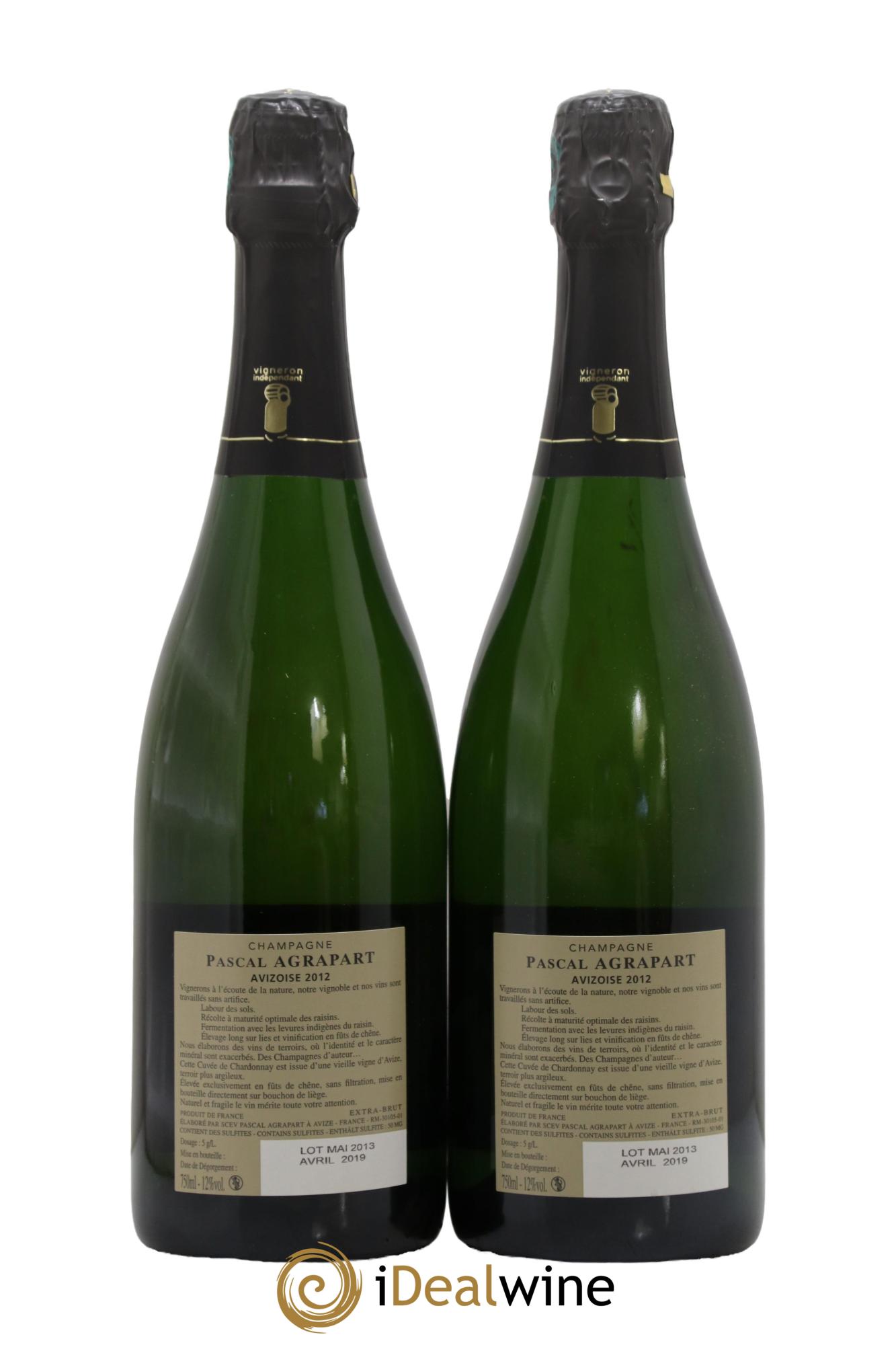 Avizoise Blanc de Blancs Extra-Brut Agrapart & Fils 2012 - Lot de 2 bouteilles - 1