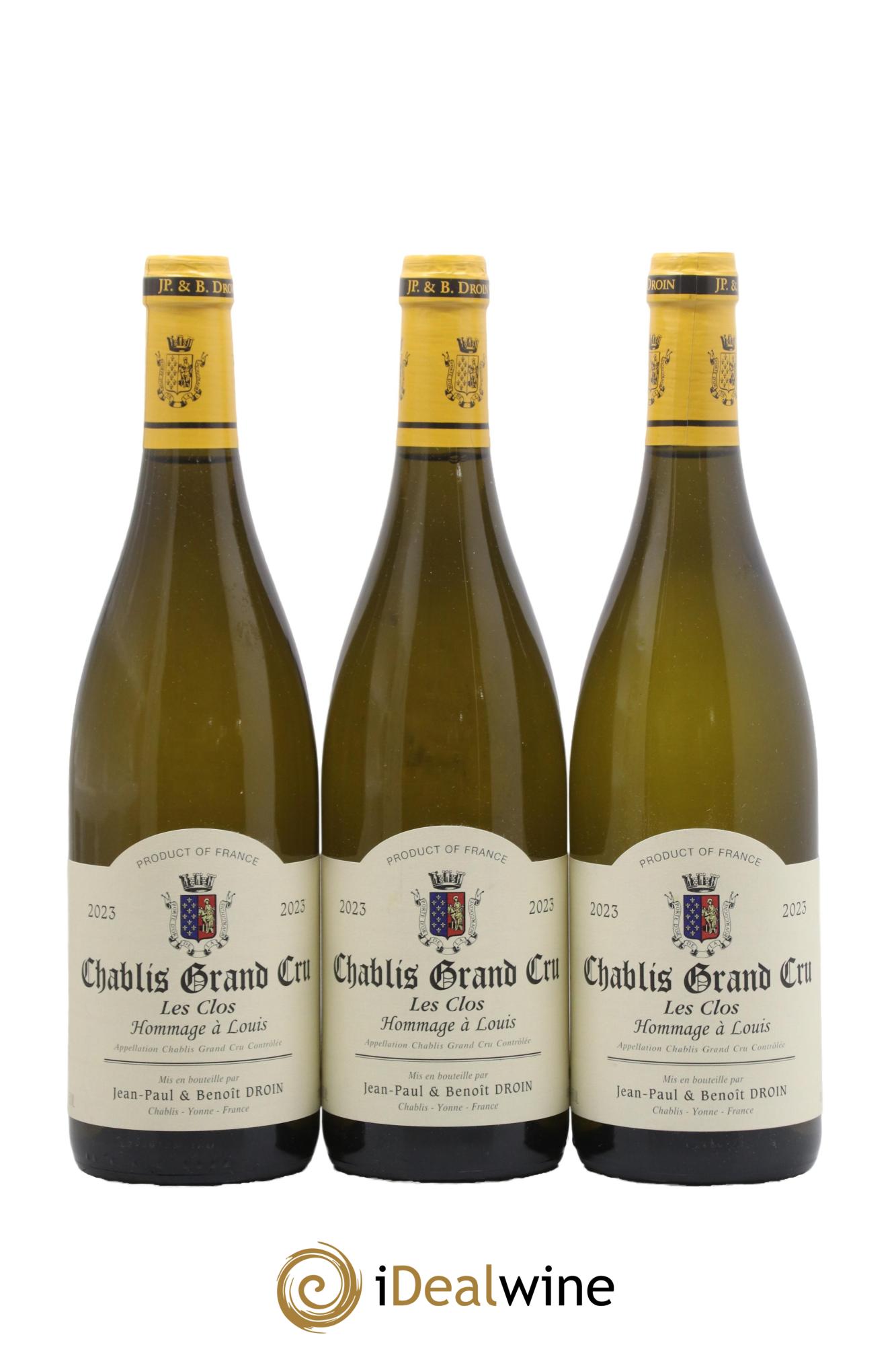 Chablis Grand Cru Hommage à Louis Jean-Paul & Benoît Droin (Domaine) 2023 - Lot de 3 bouteilles - 0