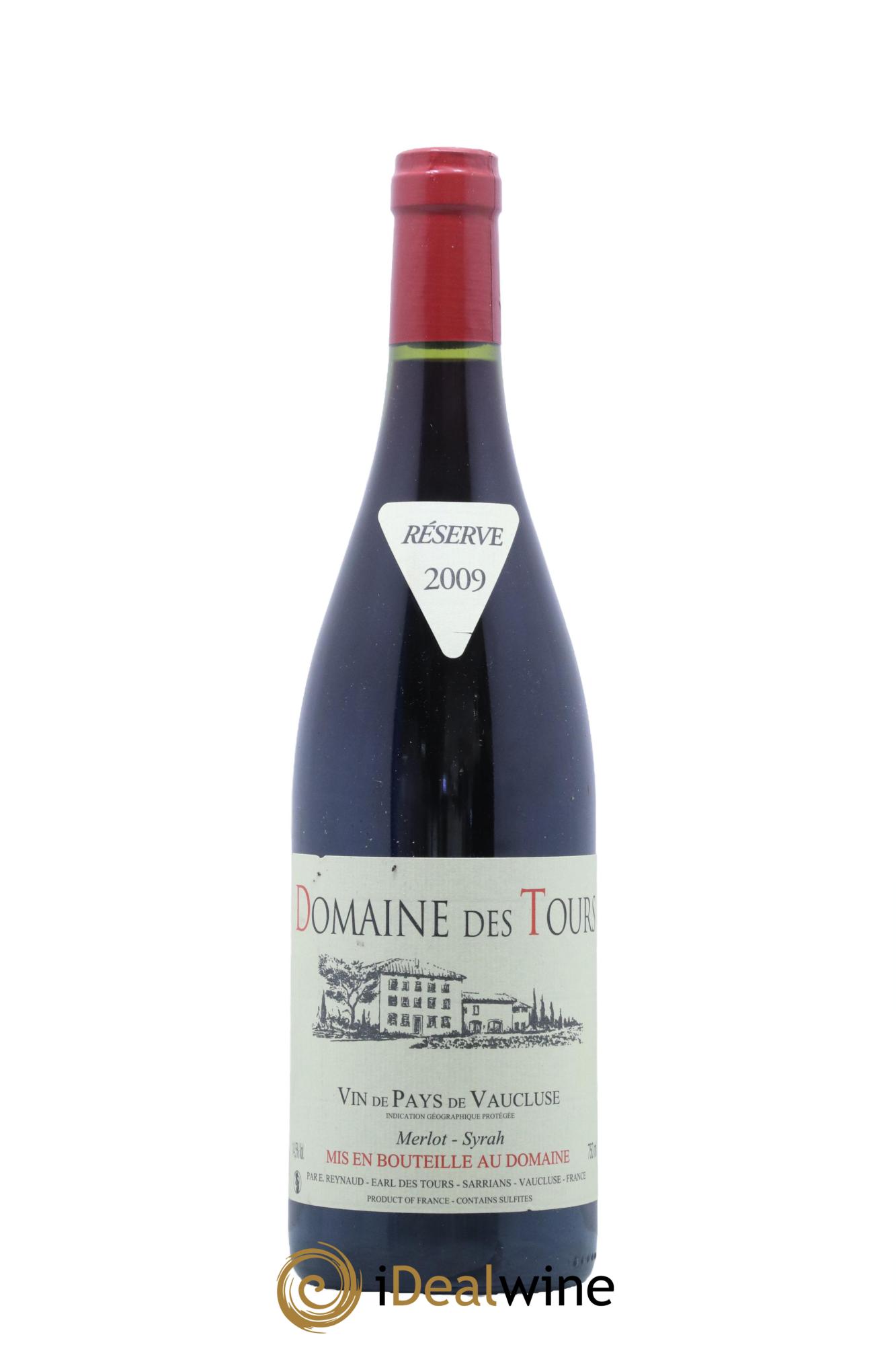 Vaucluse Domaine des Tours Merlot-Syrah Emmanuel Reynaud 2009 - Lot de 1 bouteille - 0