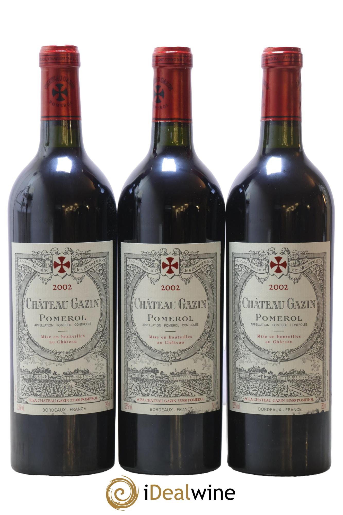 Château Gazin 2002 - Lotto di 3 bottiglie - 0