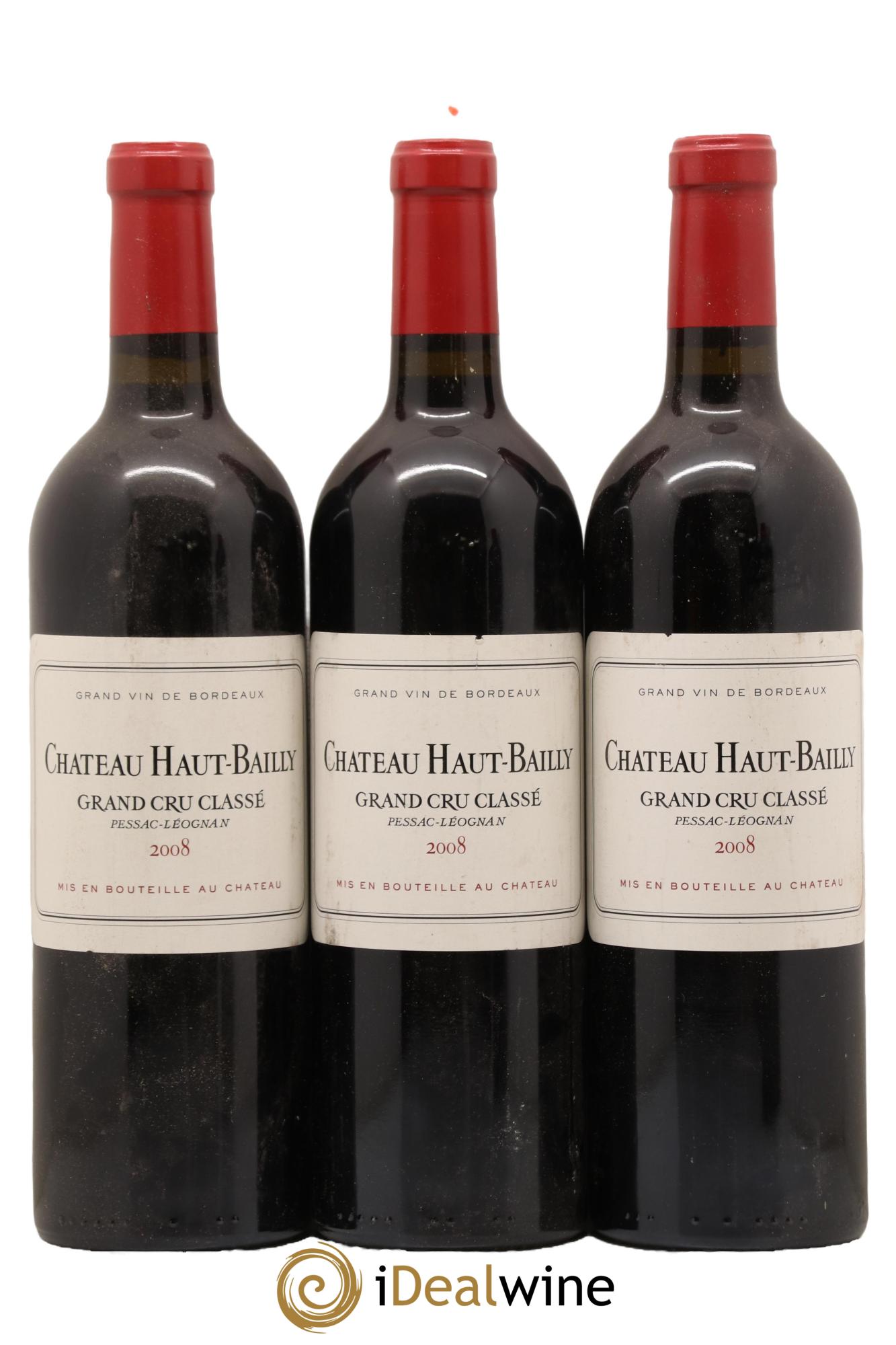 Château Haut-Bailly Cru Classé de Graves 2008 - Lot de 3 bouteilles - 0