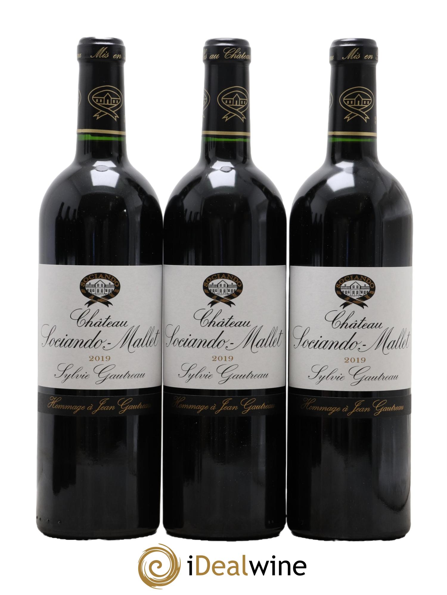 Château Sociando Mallet 2019 - Lotto di 3 bottiglie - 0