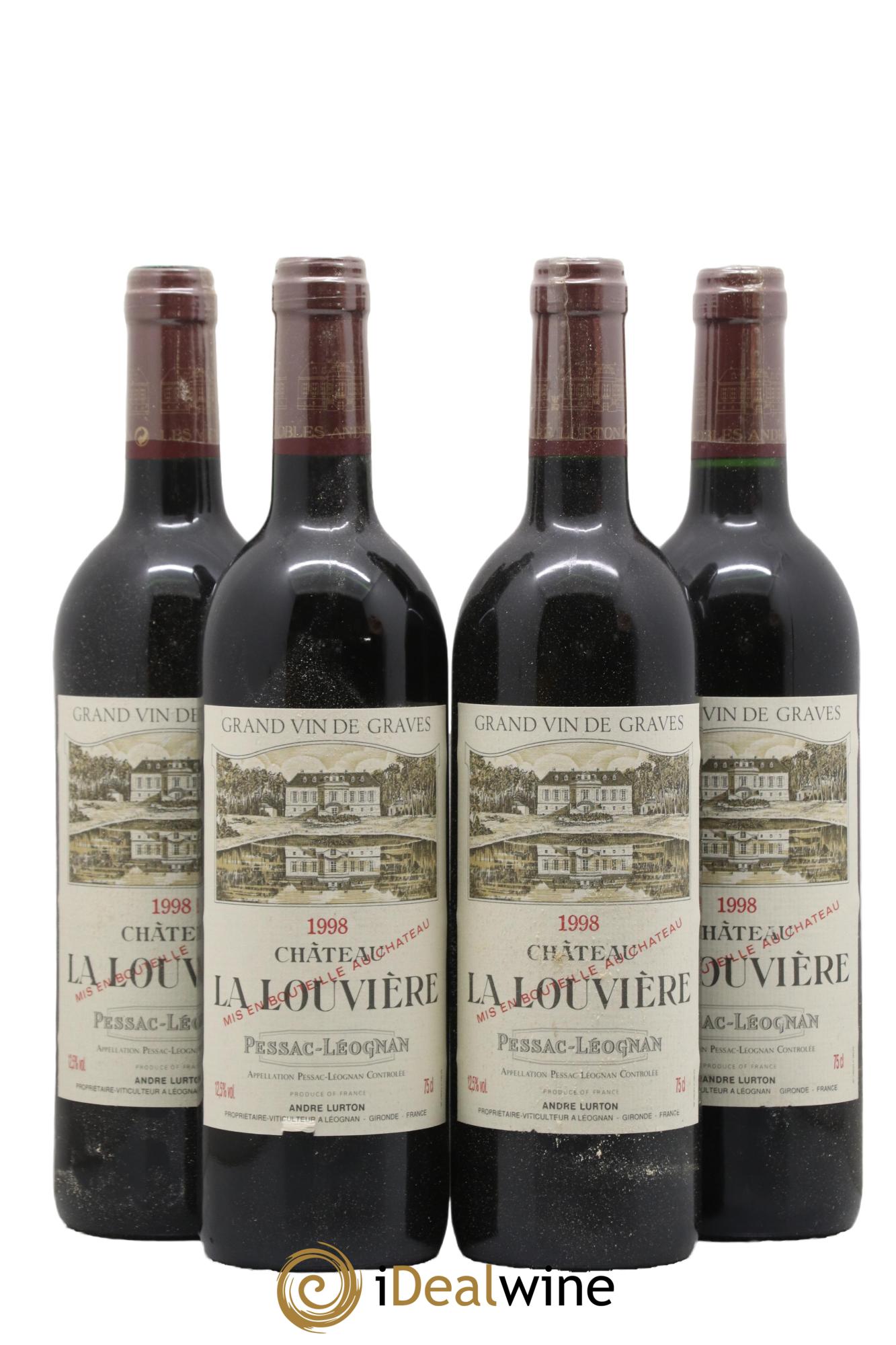 Château la Louvière 1998 - Lot de 4 bouteilles - 0