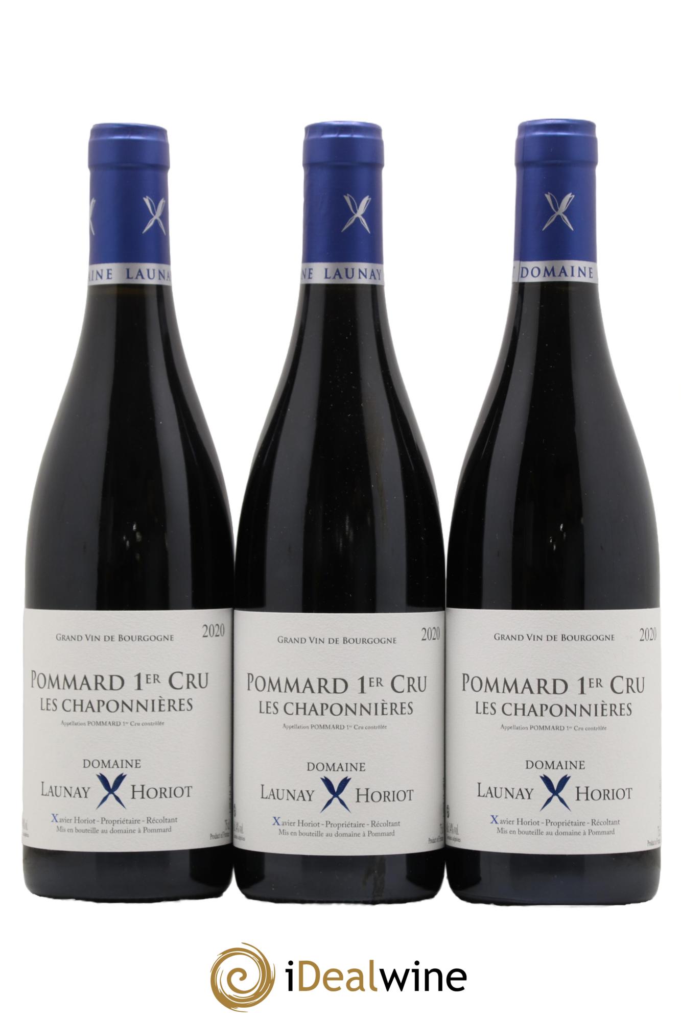 Pommard 1er Cru Chaponnieres Domaine Launay Horiot 2020 - Lot de 3 bouteilles - 0