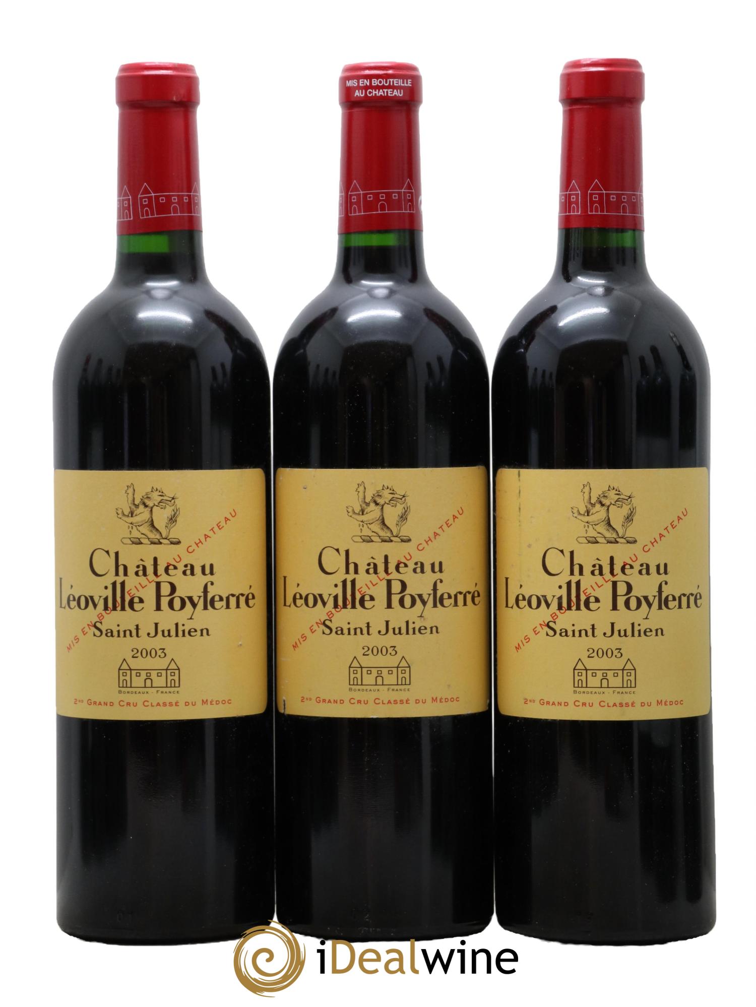 Château Léoville Poyferré 2ème Grand Cru Classé 2003 - Lot de 3 bouteilles - 0