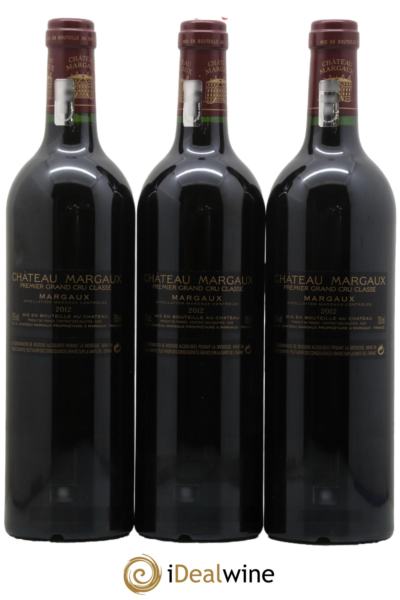 Château Margaux 1er Grand Cru Classé 2012 - Lot de 3 bouteilles - 1