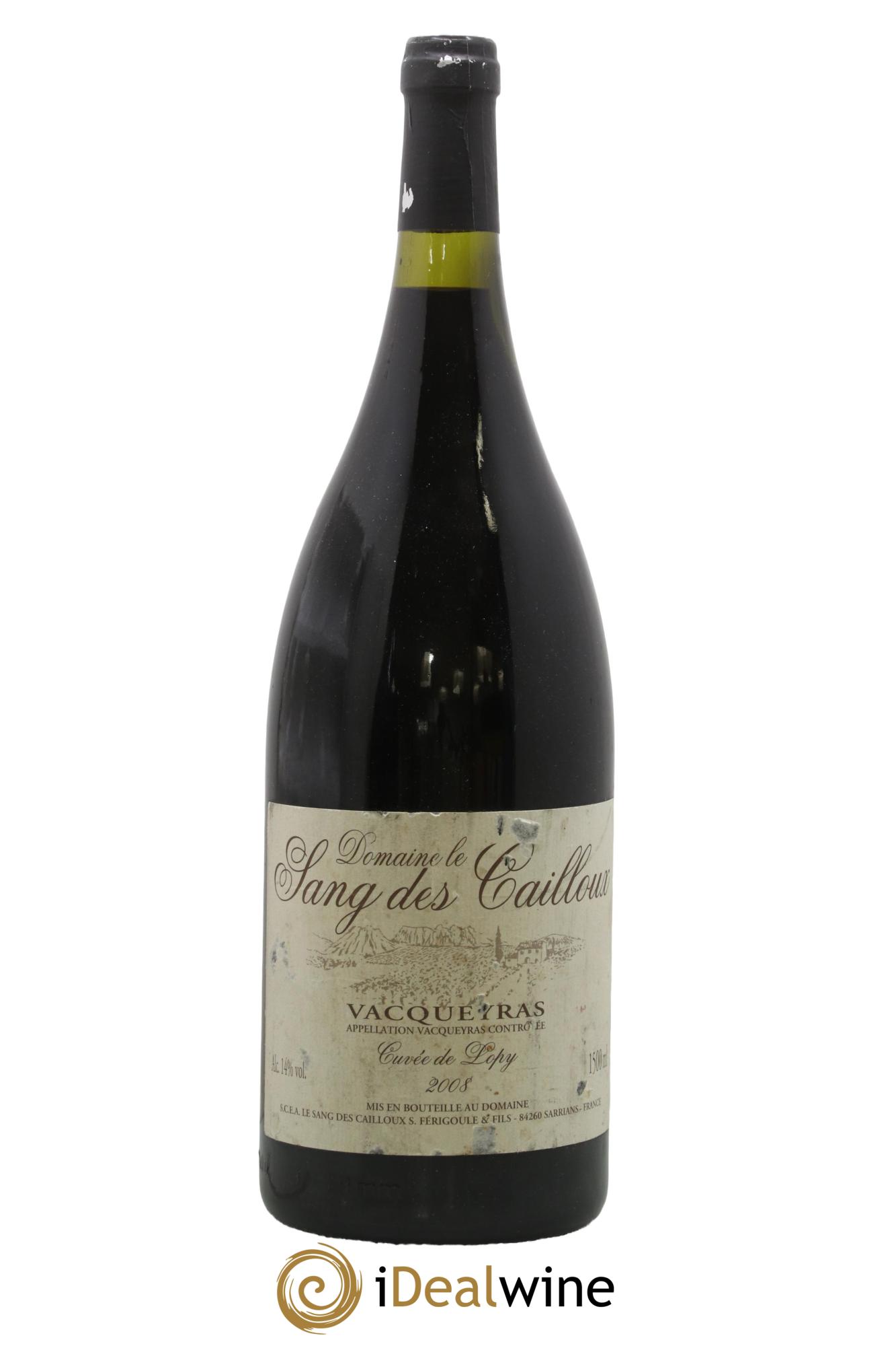 Vacqueyras Cuvée de Lopy Le Sang des Cailloux 2008 - Lot of 1 magnum - 0