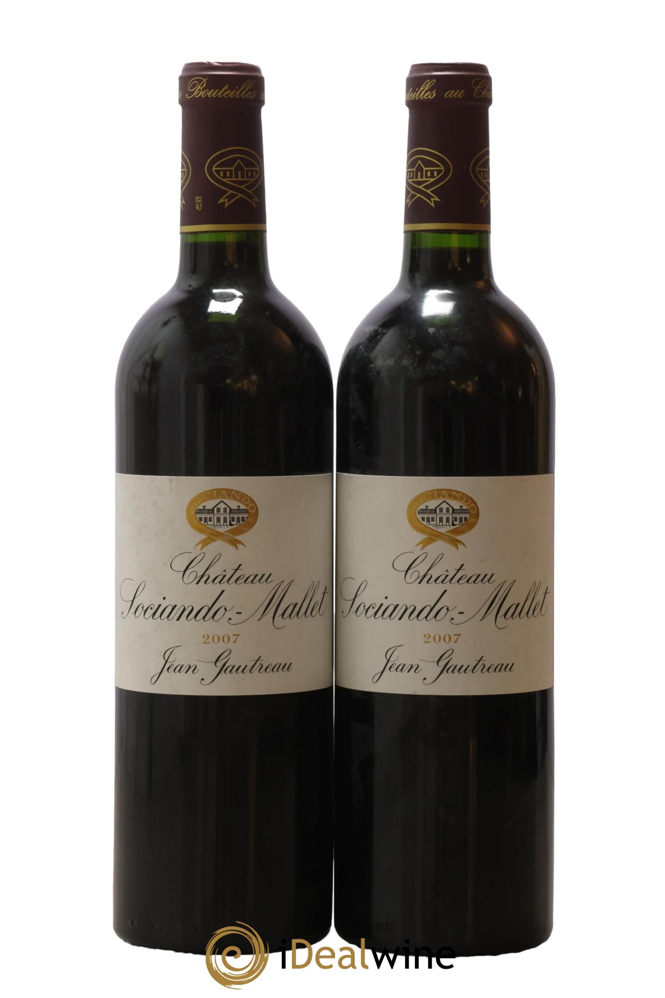Château Sociando Mallet 2007 - Lot de 2 bouteilles - 0