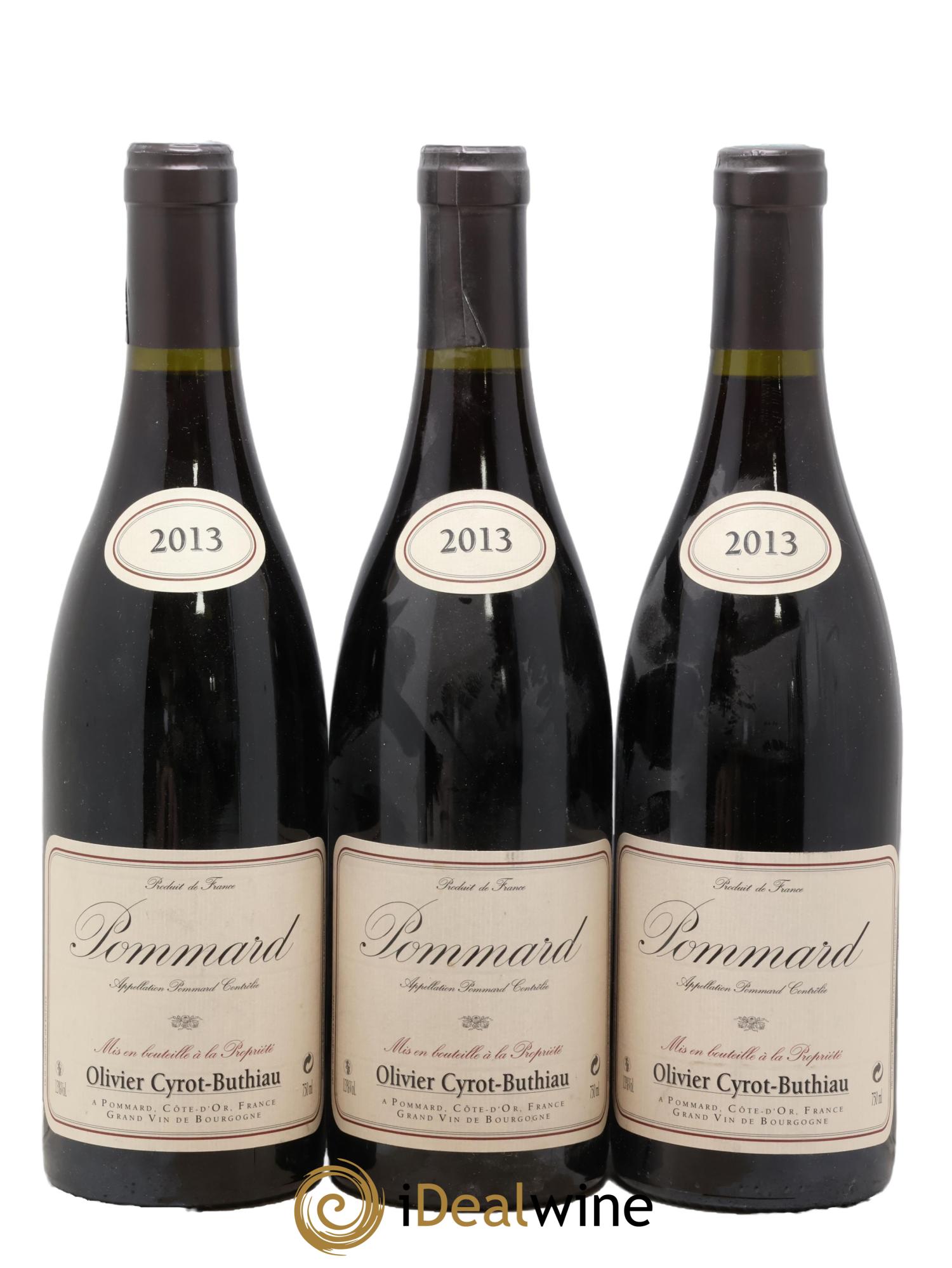 Pommard Cyrot-Buthiau 2013 - Lot de 3 bouteilles - 0