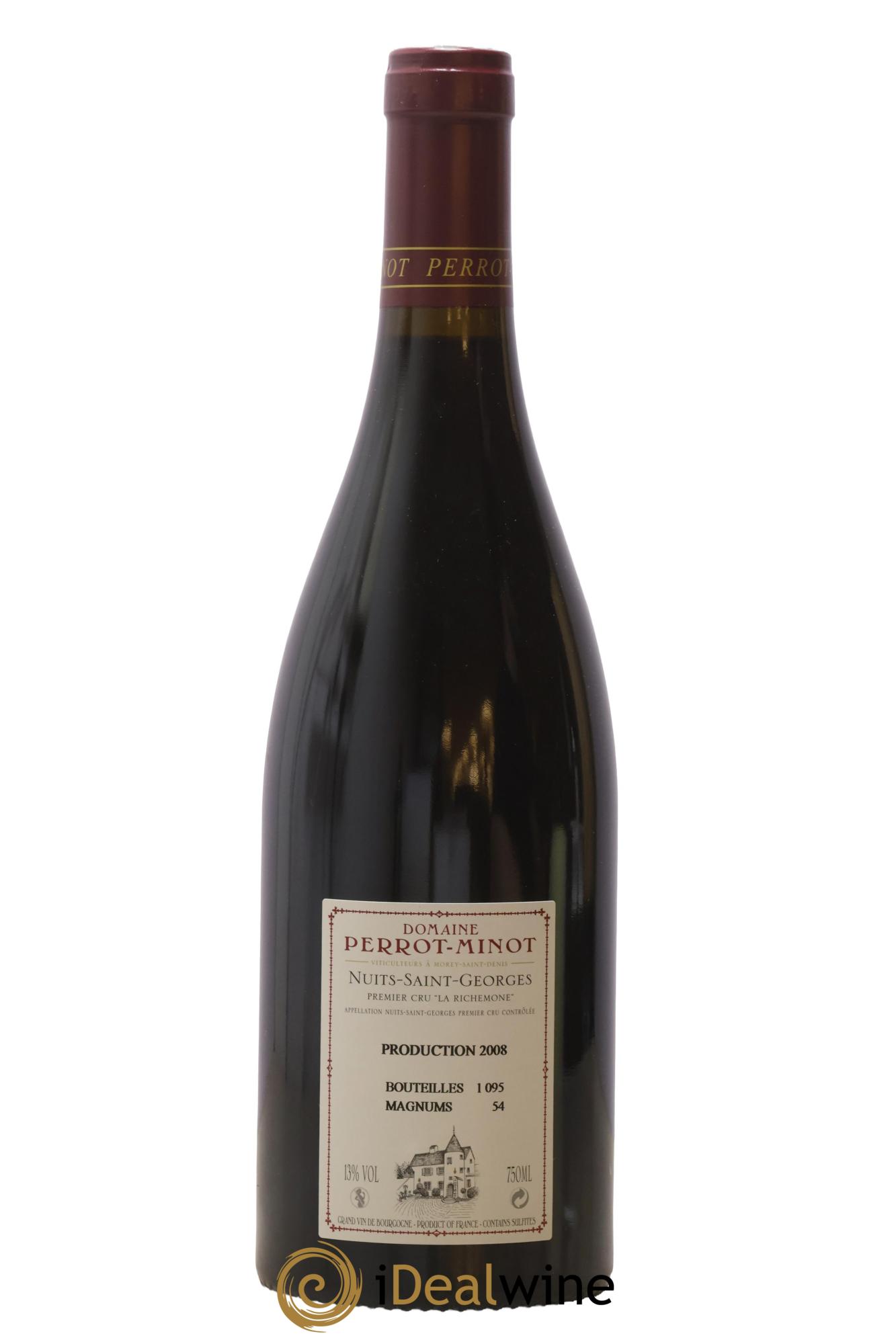Nuits-Saint-Georges 1er Cru La Richemone Cuvée Ultra Vieilles Vignes Perrot-Minot 2008 - Lot de 1 bouteille - 1
