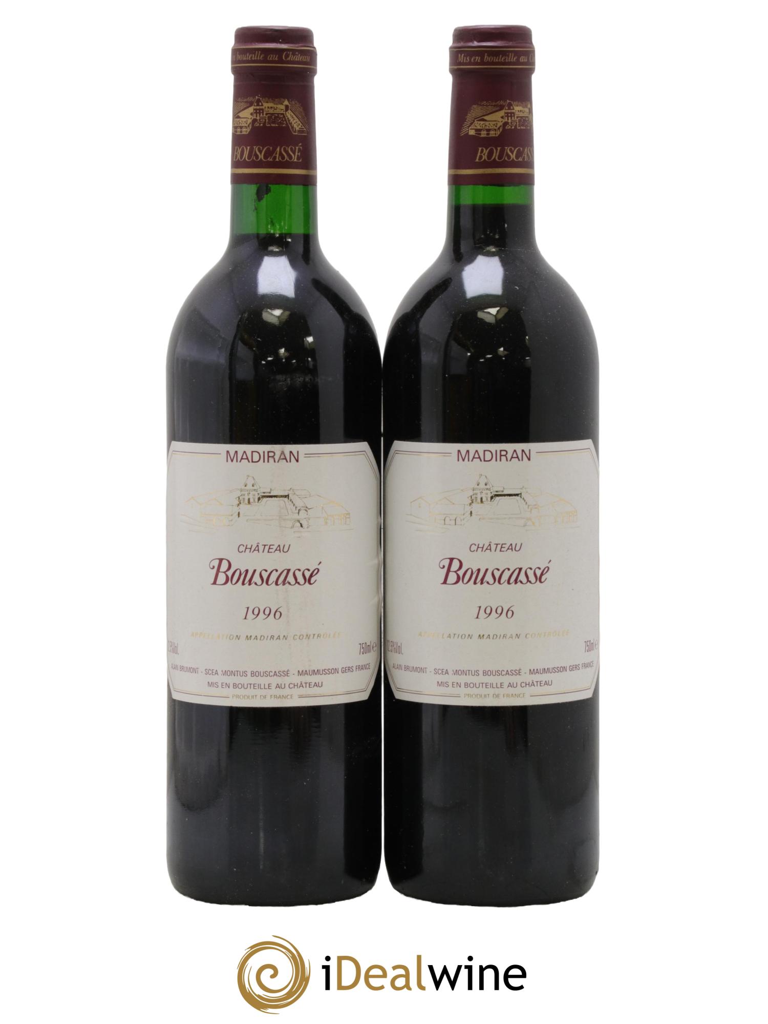 Madiran Château Bouscassé Alain Brumont  1996 - Lot de 2 bouteilles - 0