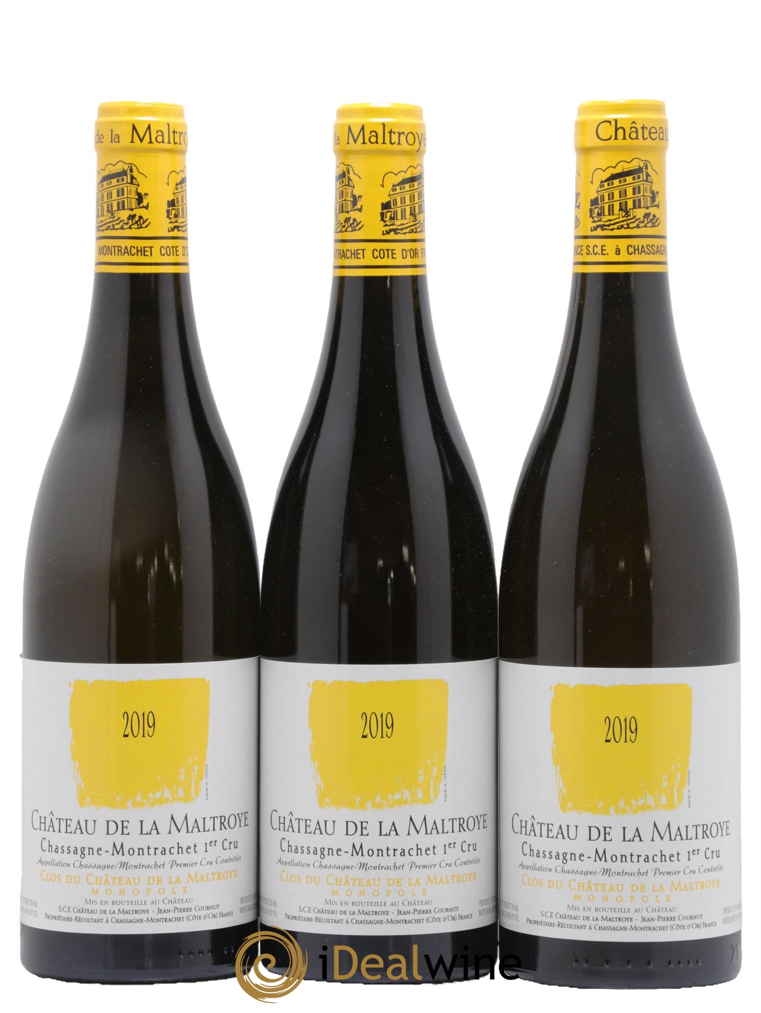 Chassagne-Montrachet 1er Cru Clos du Château de la Maltroye Monopole Château de la Maltroye 2019 - Lot de 3 bouteilles - 0