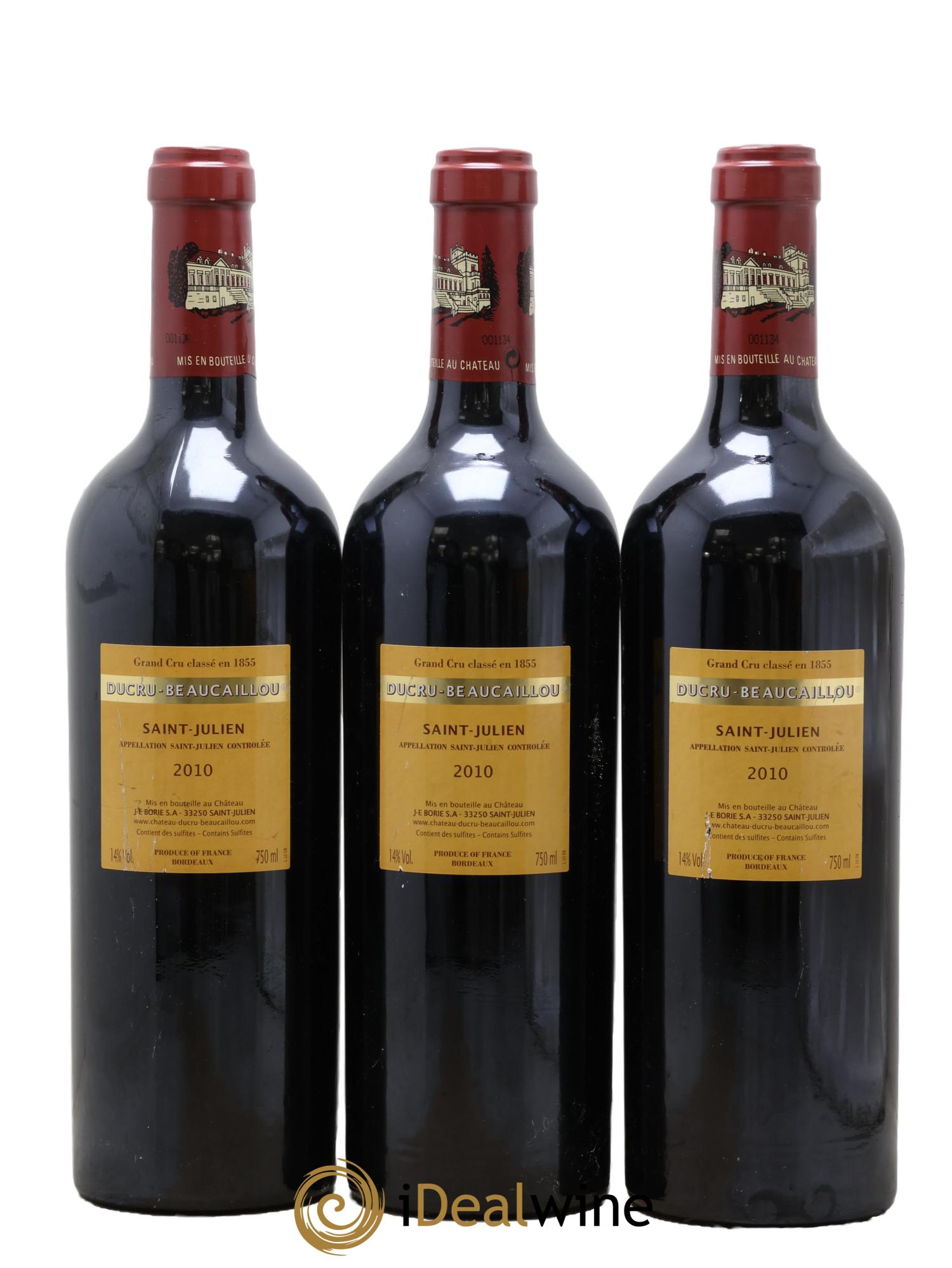 Château Ducru Beaucaillou 2ème Grand Cru Classé 2010 - Lot of 3 bottles - 1