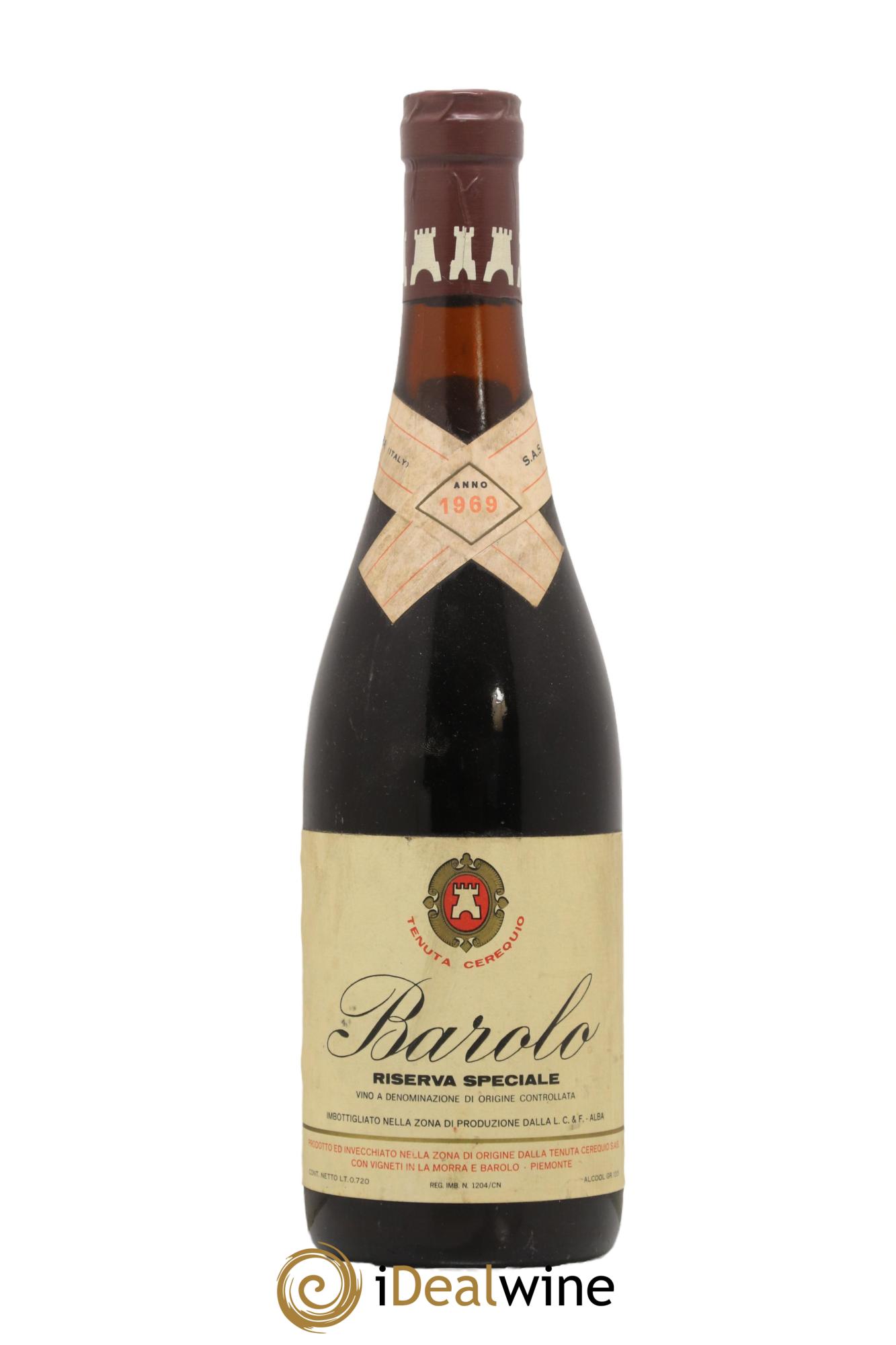 Barolo Riserva Speciale Cerequio 1969 - Lot de 1 bouteille - 0