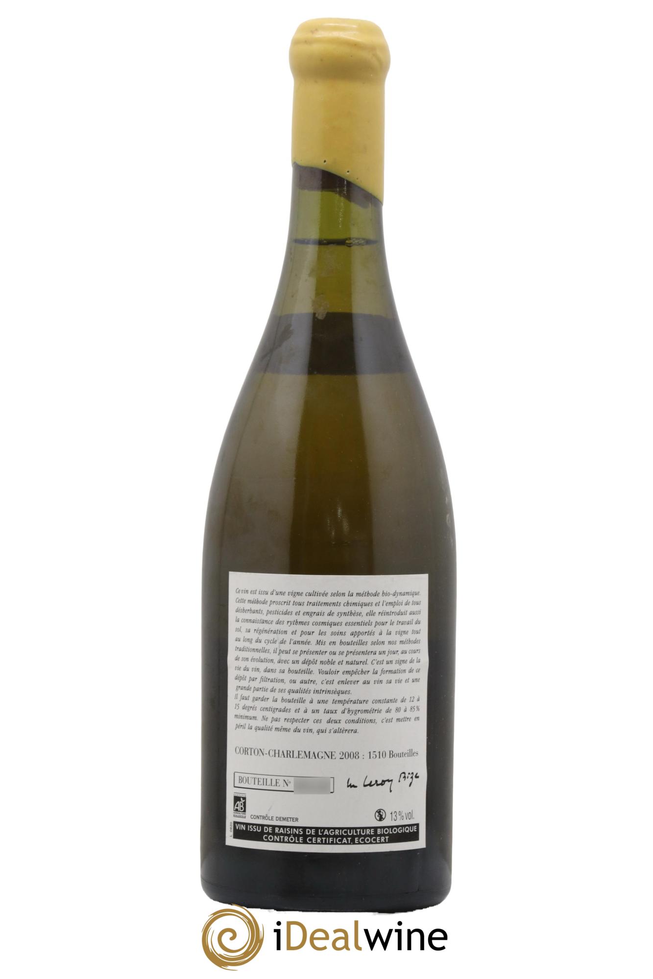 Corton-Charlemagne Grand Cru Leroy (Domaine) 2008 - Posten von 1 Flasche - 1