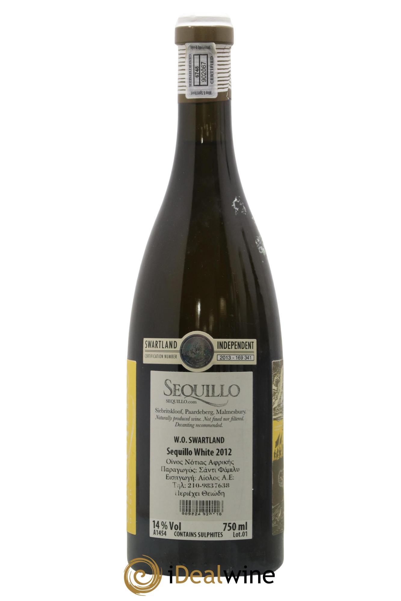 Afrique du Sud Swartland Sequillo 2012 - Posten von 1 Flasche - 1
