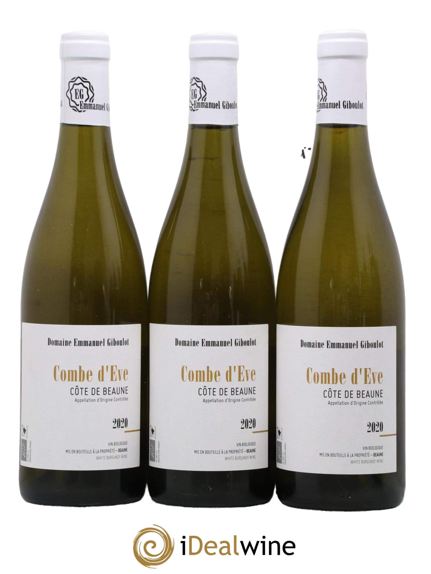 Côte de Beaune Combe d'Eve Emmanuel Giboulot (Domaine) 2020 - Lot de 3 bouteilles - 0