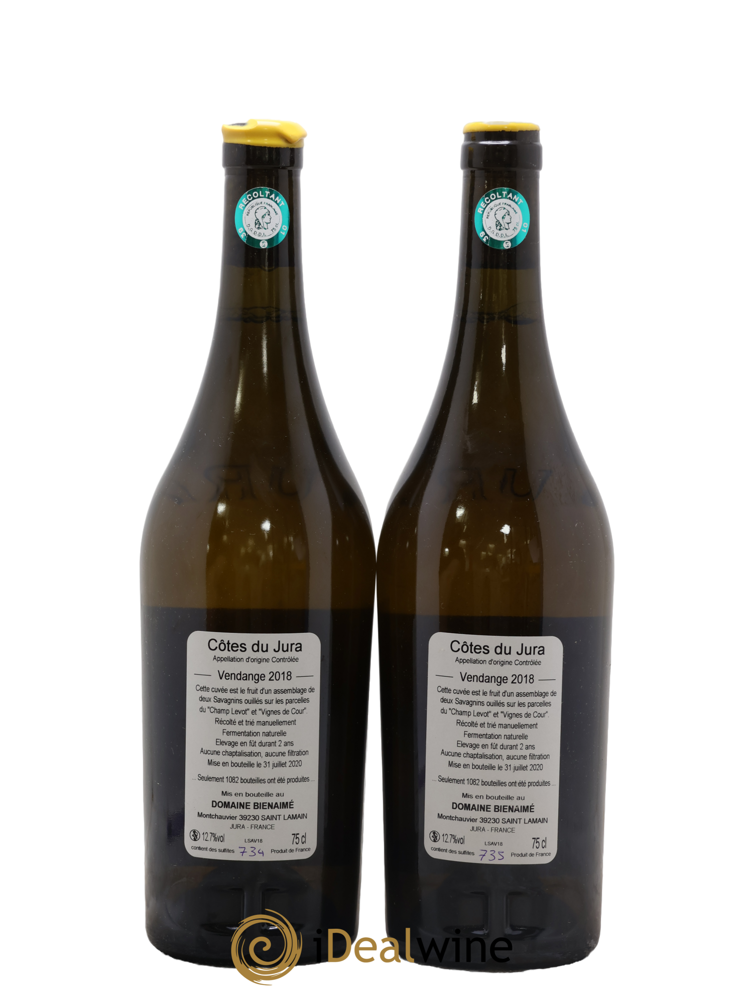 Côtes du Jura Savagnin Bruno Bienaimé 2018 - Lot de 2 bouteilles - 1