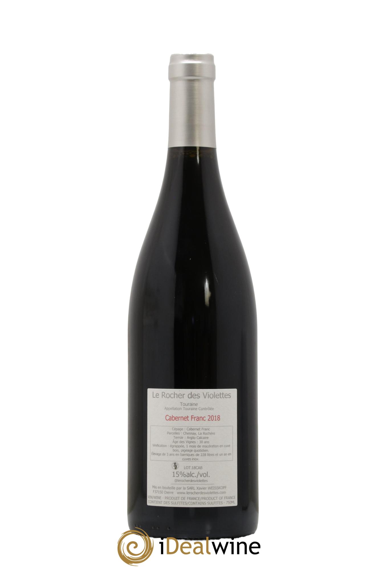 Touraine Cabernet Franc Le Rocher des Violettes 2018 - Lot de 1 bouteille - 1
